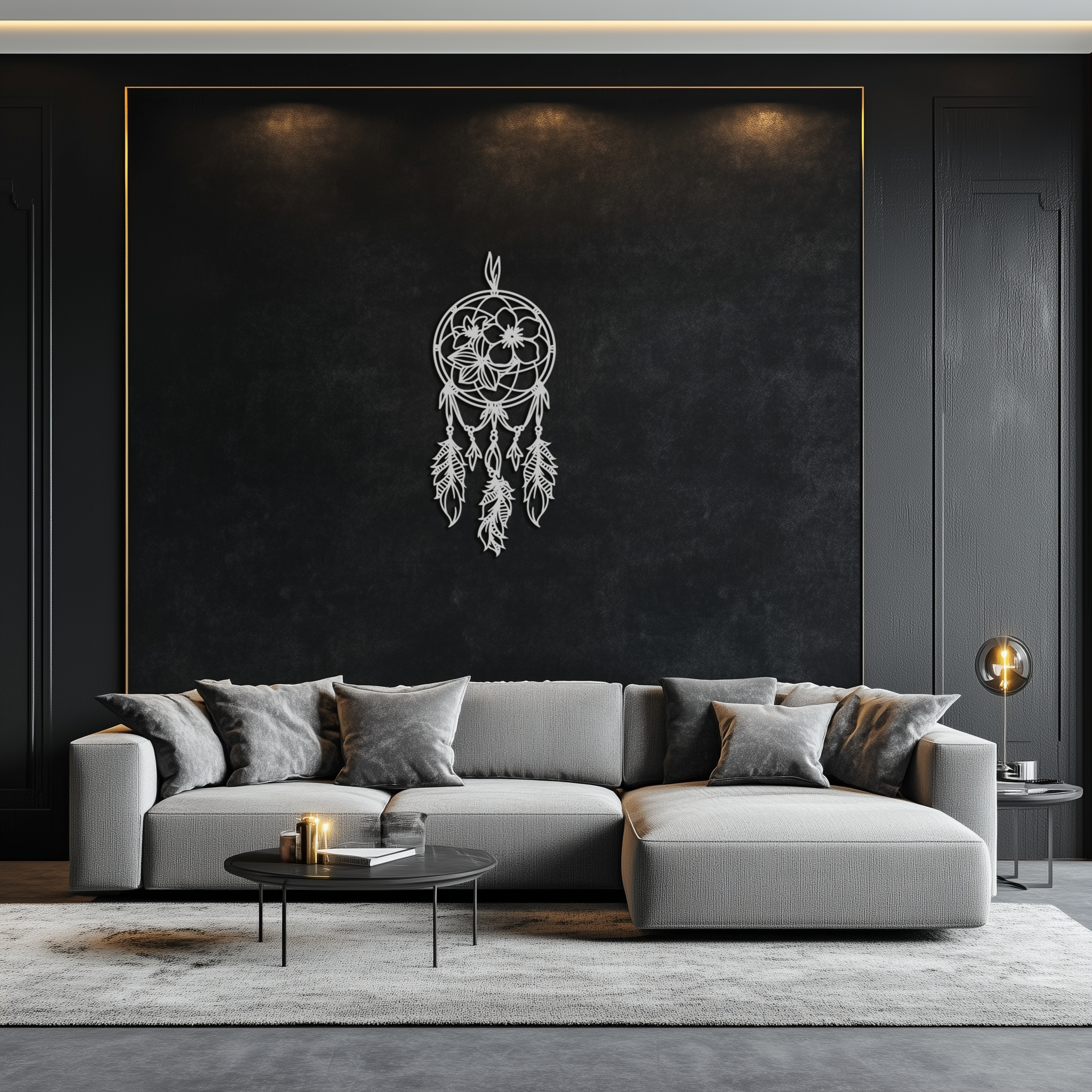Dreamcatcher Metal Wall Art - Boho-Inspired Steel Wall Decor - KAF113