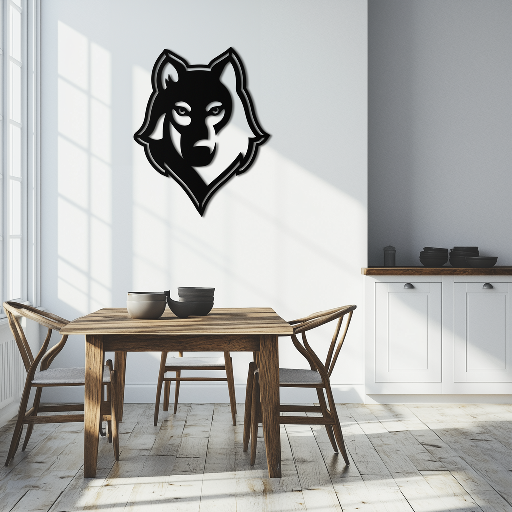 Wolf Metal Wall Art - Geometric Wolf Head Wall Decor- KAF178