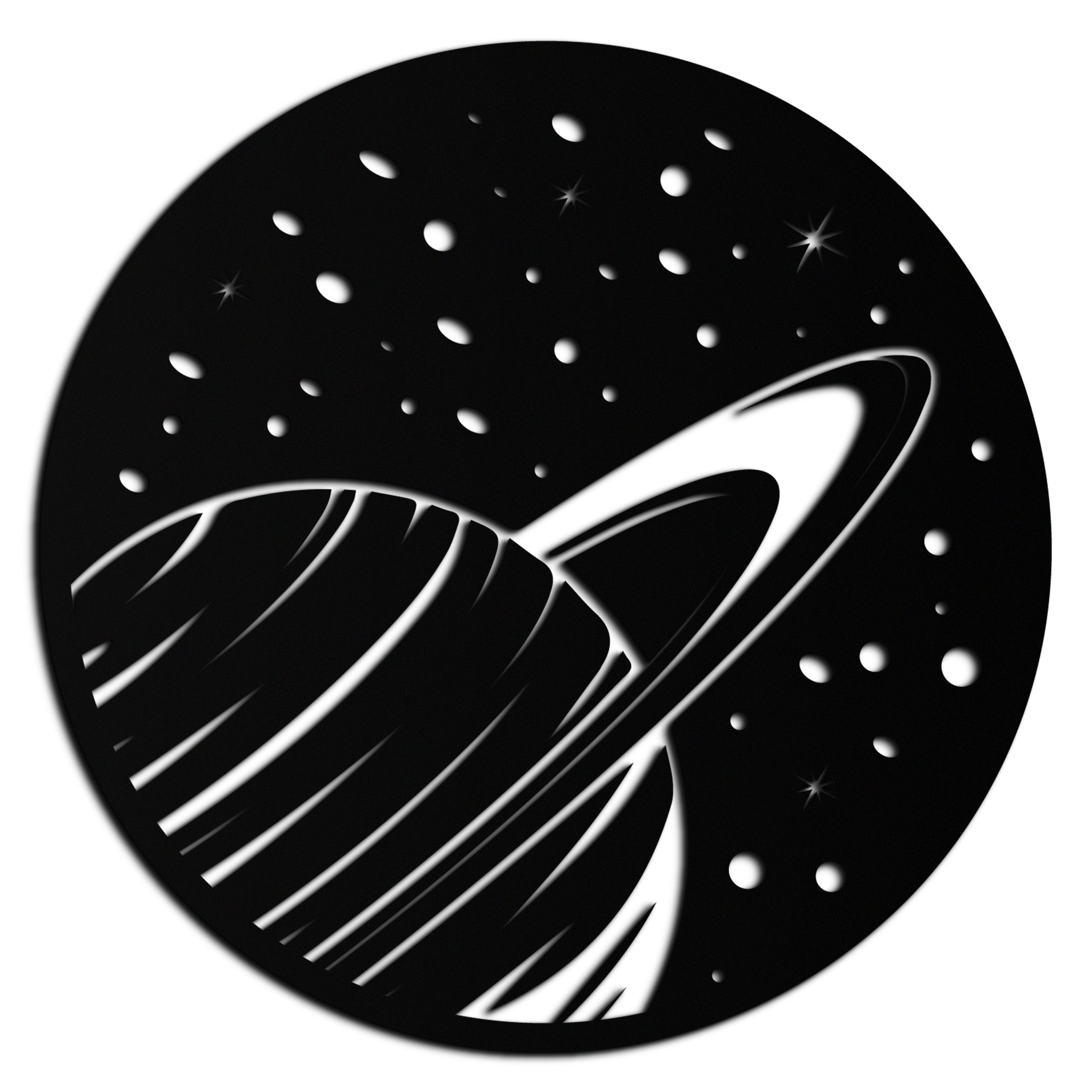 Saturn Planet Metal Wall Art - Cosmic Space Decor- KAF187