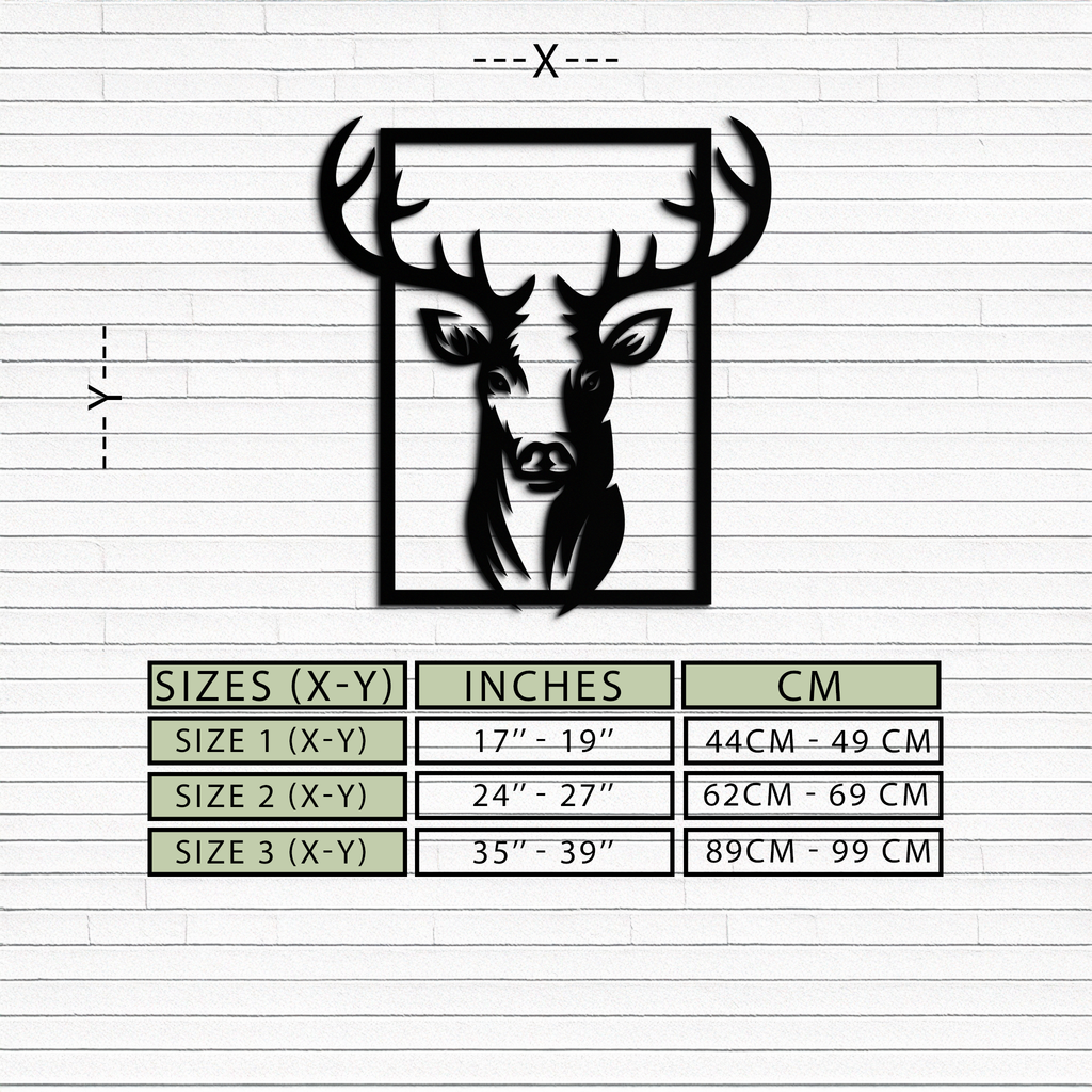 Majestic Deer Metal Wall Art - Nature-Inspired Minimalist Decor- KAF190