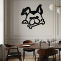 Bone-Holding Dog Metal Wall Art - Playful Pet Decor - KAF194