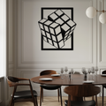 Geometric Rubik’s Cube Metal Wall Art – Modern Puzzle Enthusiast Decor - KAF197