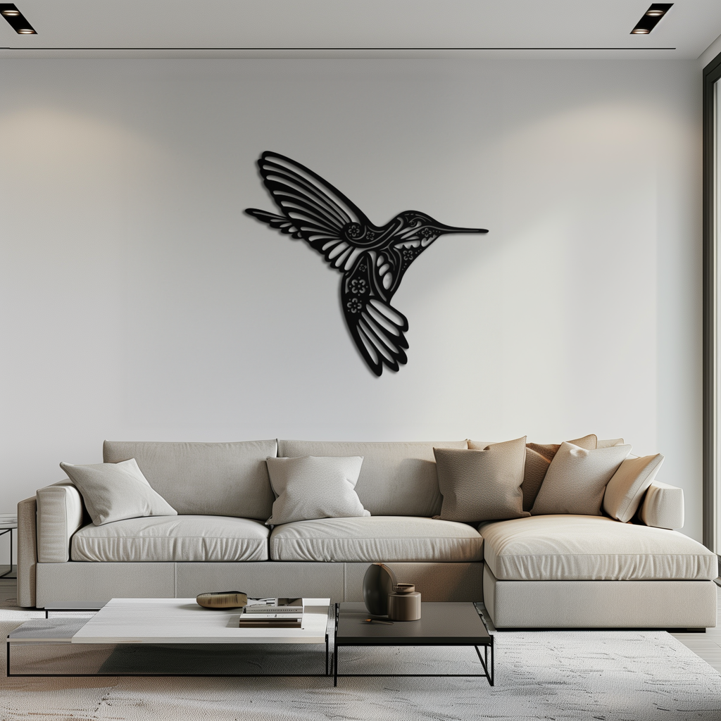 Hummingbird Metal Wall Art - Elegant Nature-Inspired Decor - KAF203