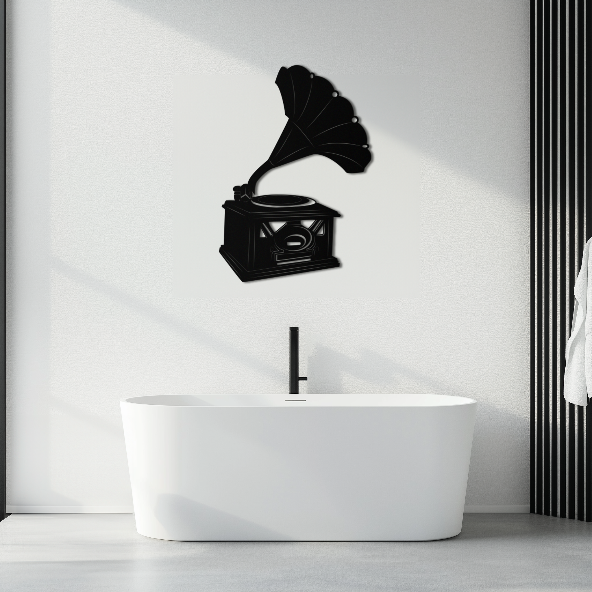 Vintage Gramophone Metal Wall Art - Retro Music Decor - KAF204