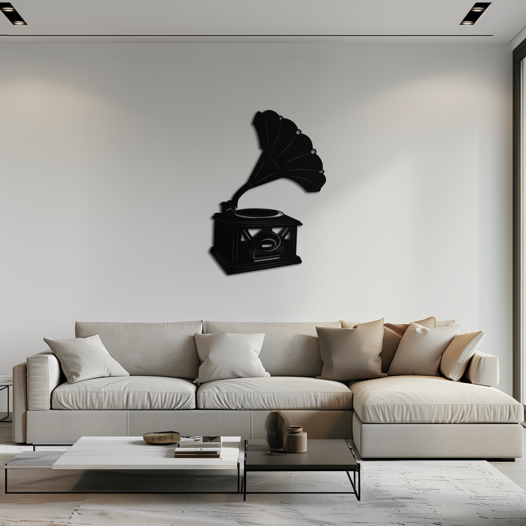 Vintage Gramophone Metal Wall Art - Retro Music Decor - KAF204