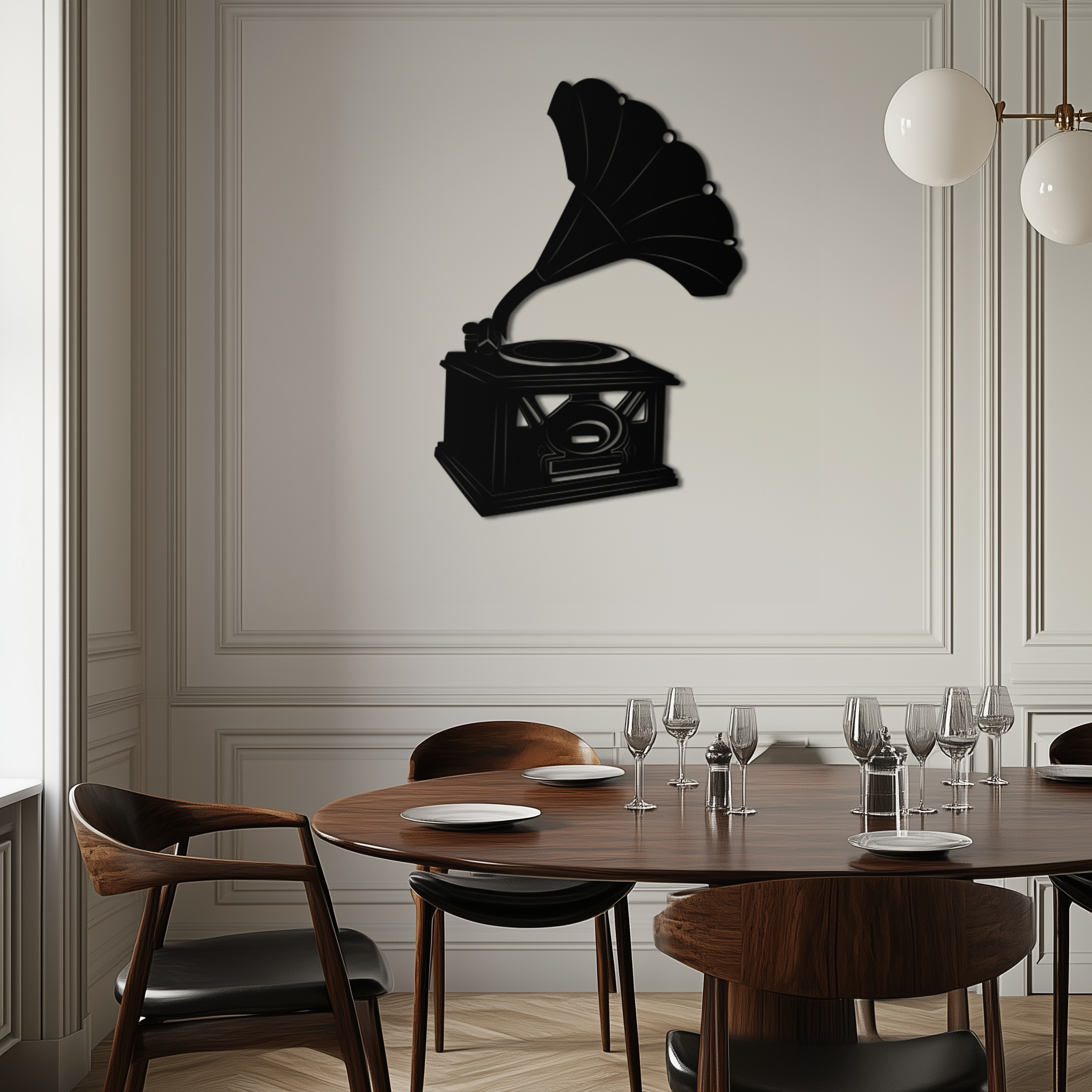Vintage Gramophone Metal Wall Art - Retro Music Decor - KAF204