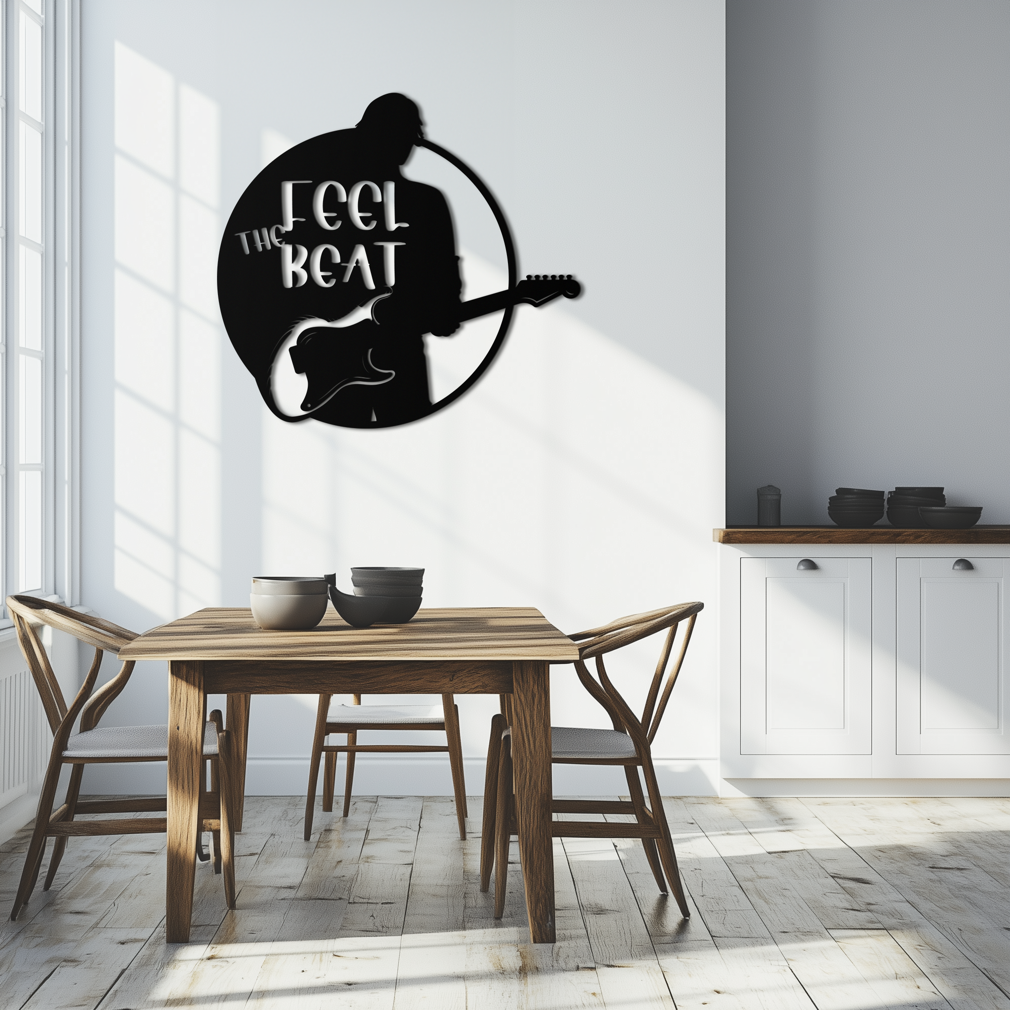 Feel the Beat Metal Wall Art - Music-Inspired Decor - KAF210