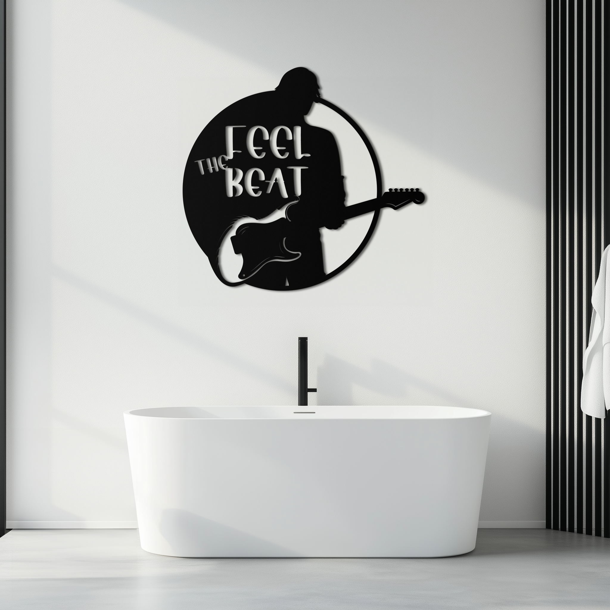 Feel the Beat Metal Wall Art - Music-Inspired Decor - KAF210