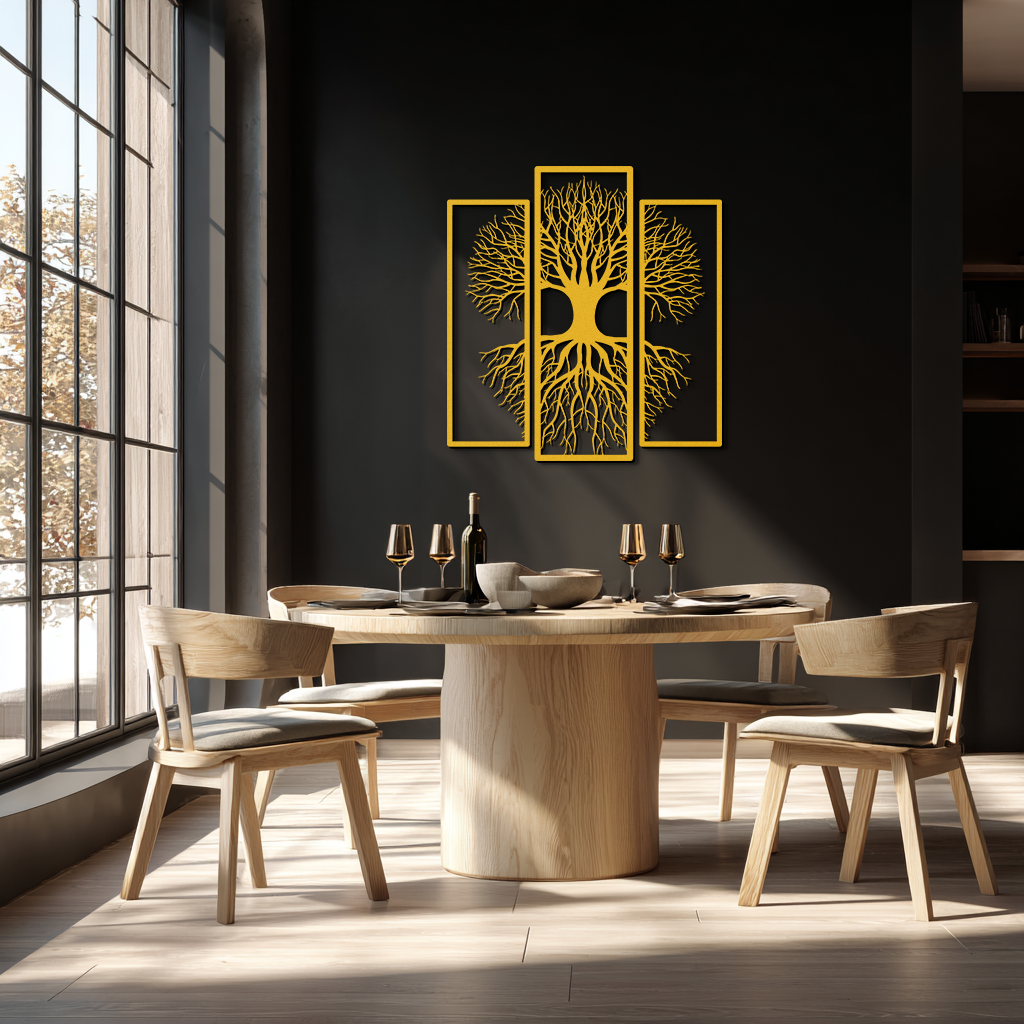 Tree of Life Metal Wall Art – 3-Panel Nature Decor - KAF214