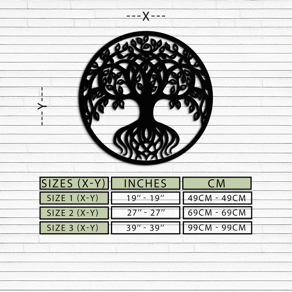 Round Tree of Life Metal Wall Art – Nature-Inspired Decor - KAF217