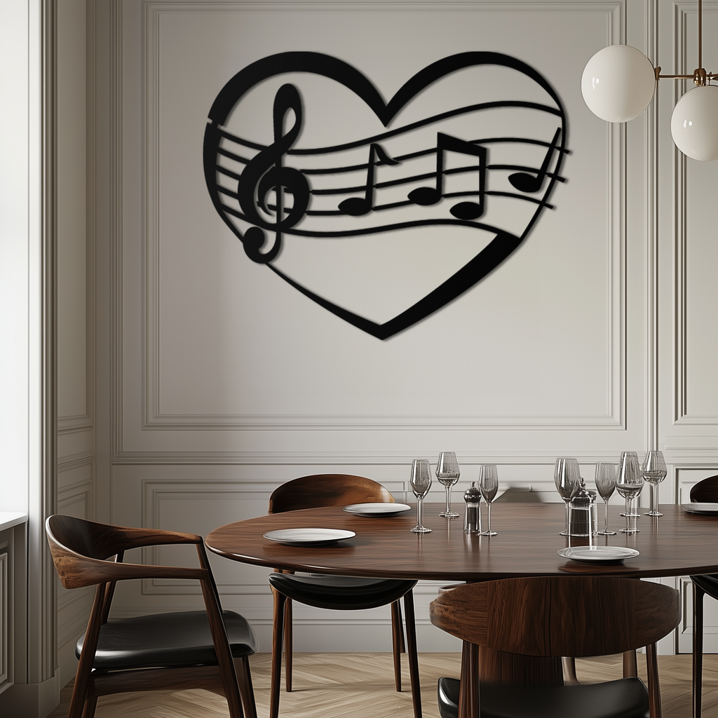 Musical Heart Metal Wall Art - Music Lover’s Home Decor- KAF256