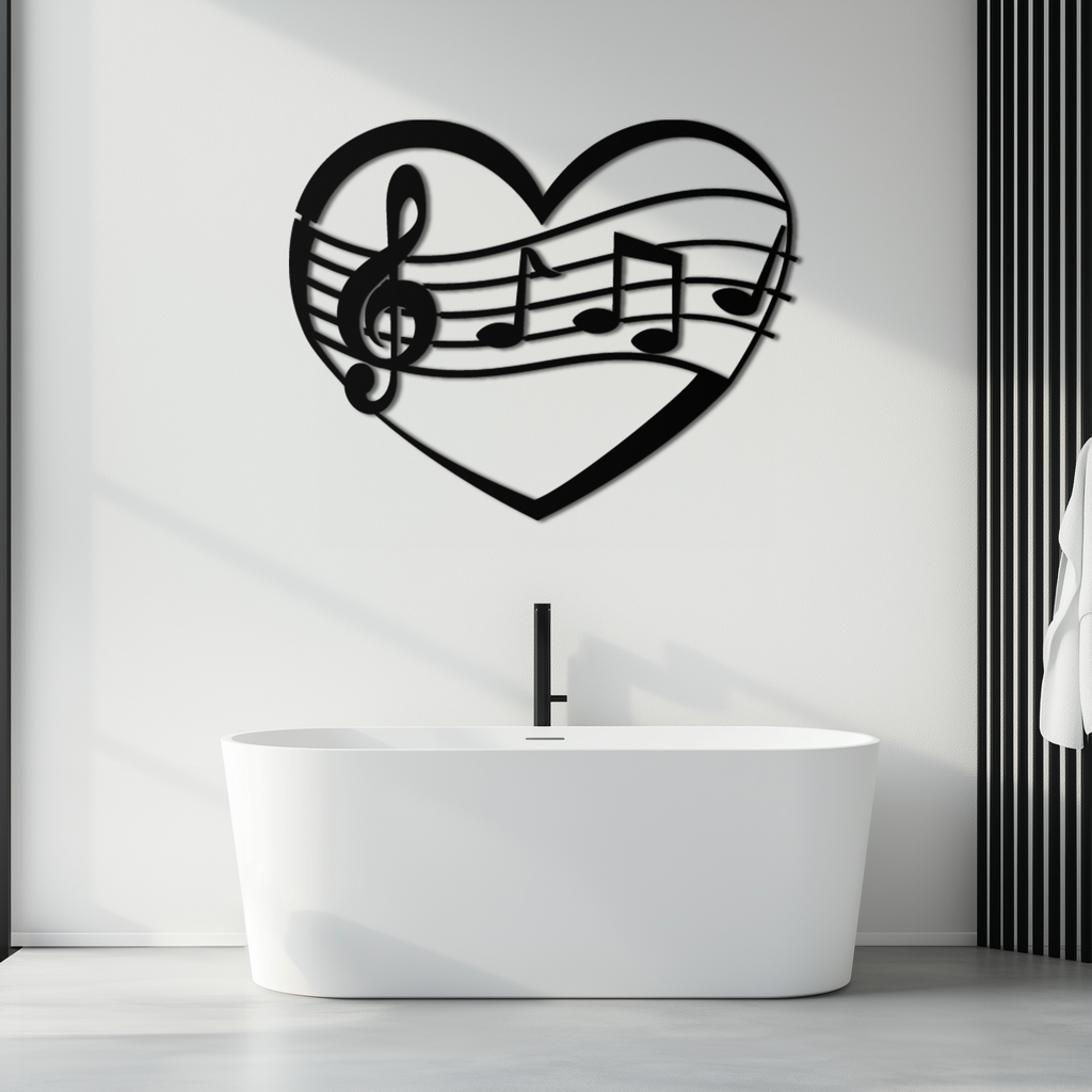 Musical Heart Metal Wall Art - Music Lover’s Home Decor- KAF256