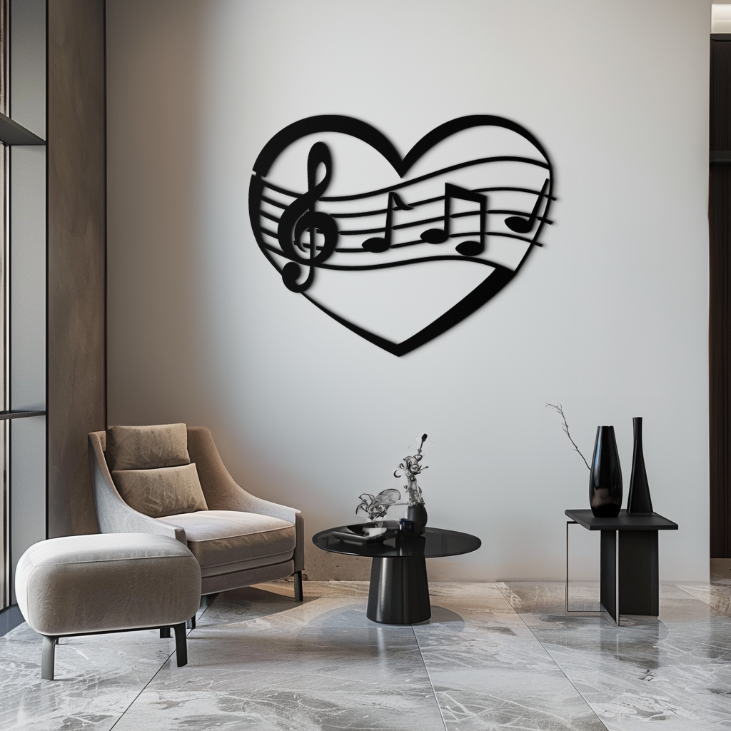 Musical Heart Metal Wall Art - Music Lover’s Home Decor- KAF256