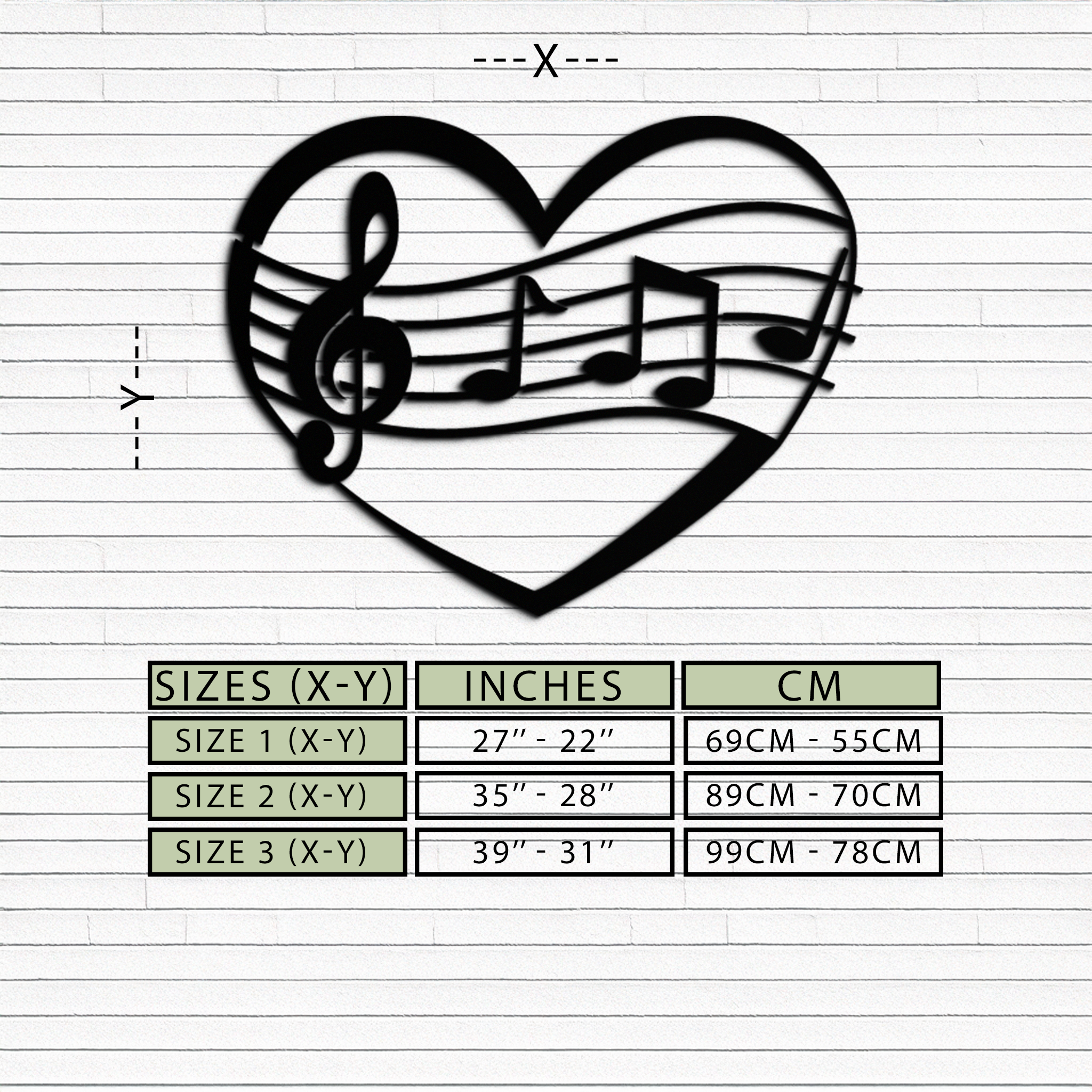 Musical Heart Metal Wall Art - Music Lover’s Home Decor- KAF256