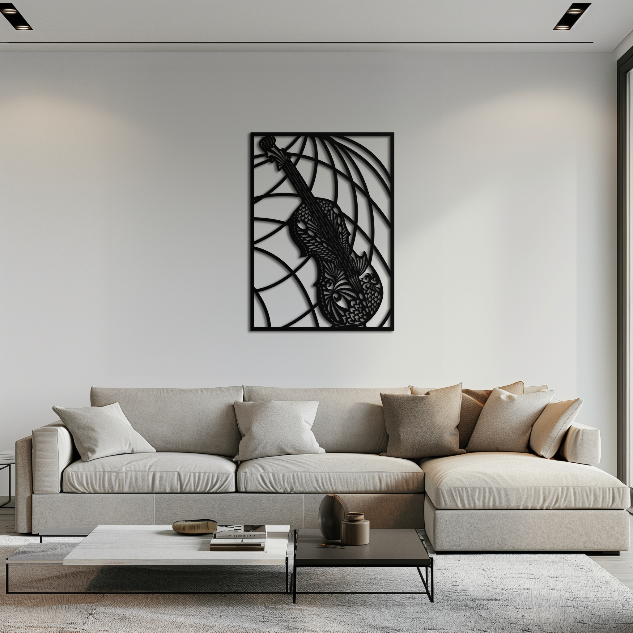 Ornamental Violin Metal Wall Art - Musical Instrument Decor- KAF259