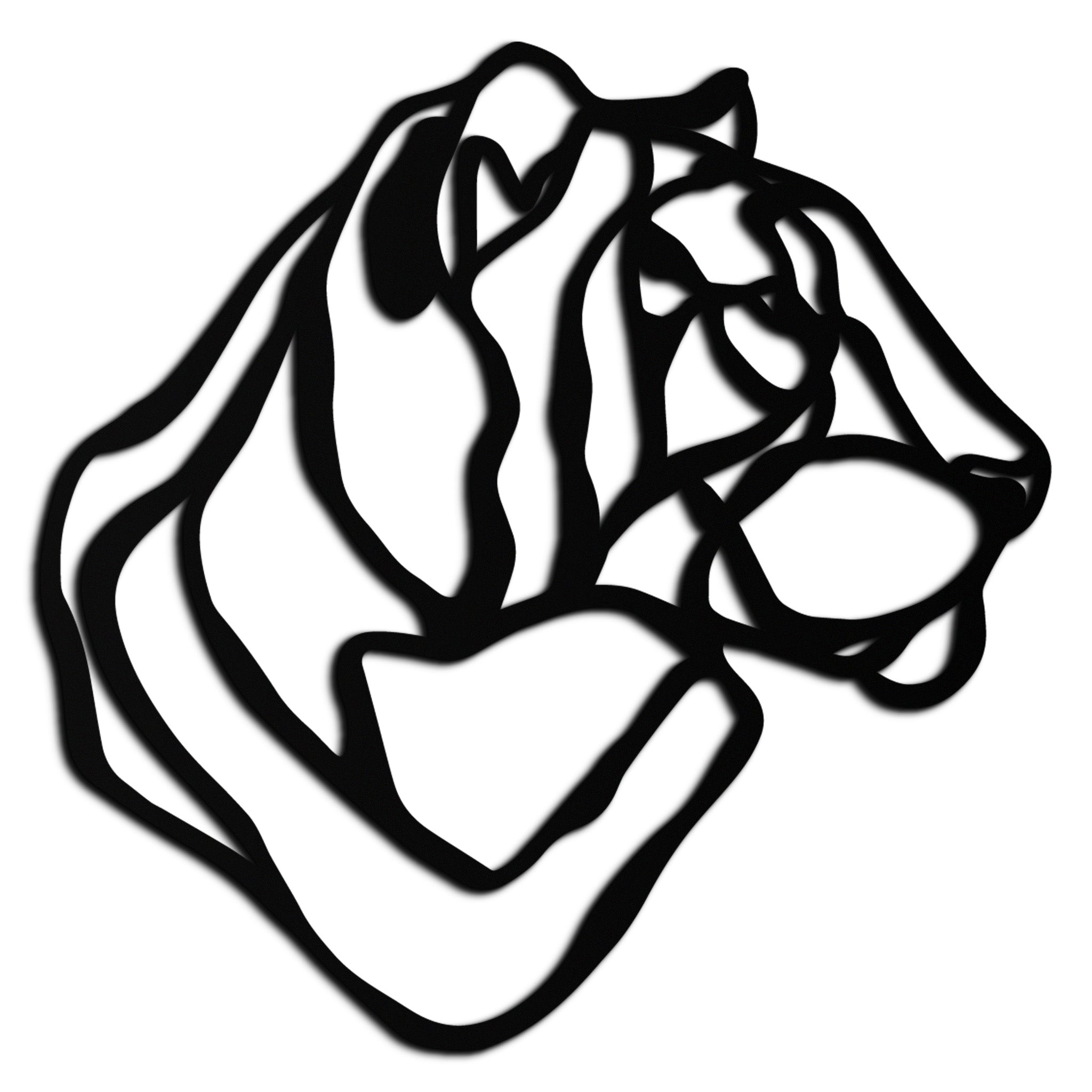 Line Lion Metal Wall Art - Modern Abstract Animal Decor- KAF264