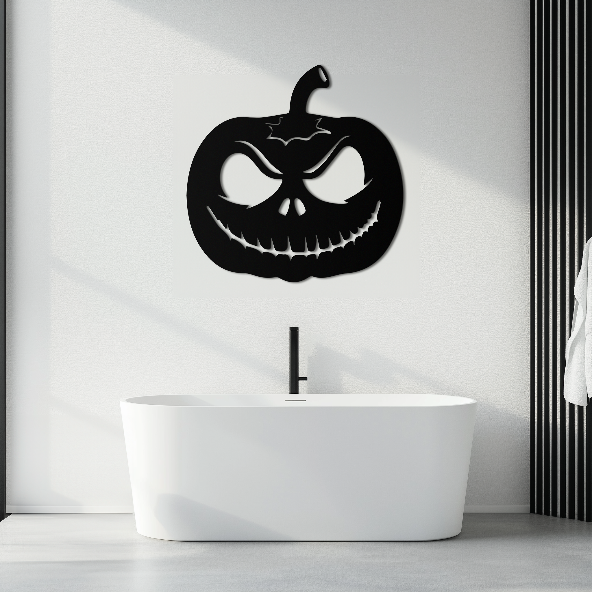 Pumpkin Metal Wall Art – Halloween Jack-O'-Lantern Decor- KAF282