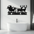 Santa Sleigh Personalized Metal Wall Art - Custom Family Christmas Decor- KAF293