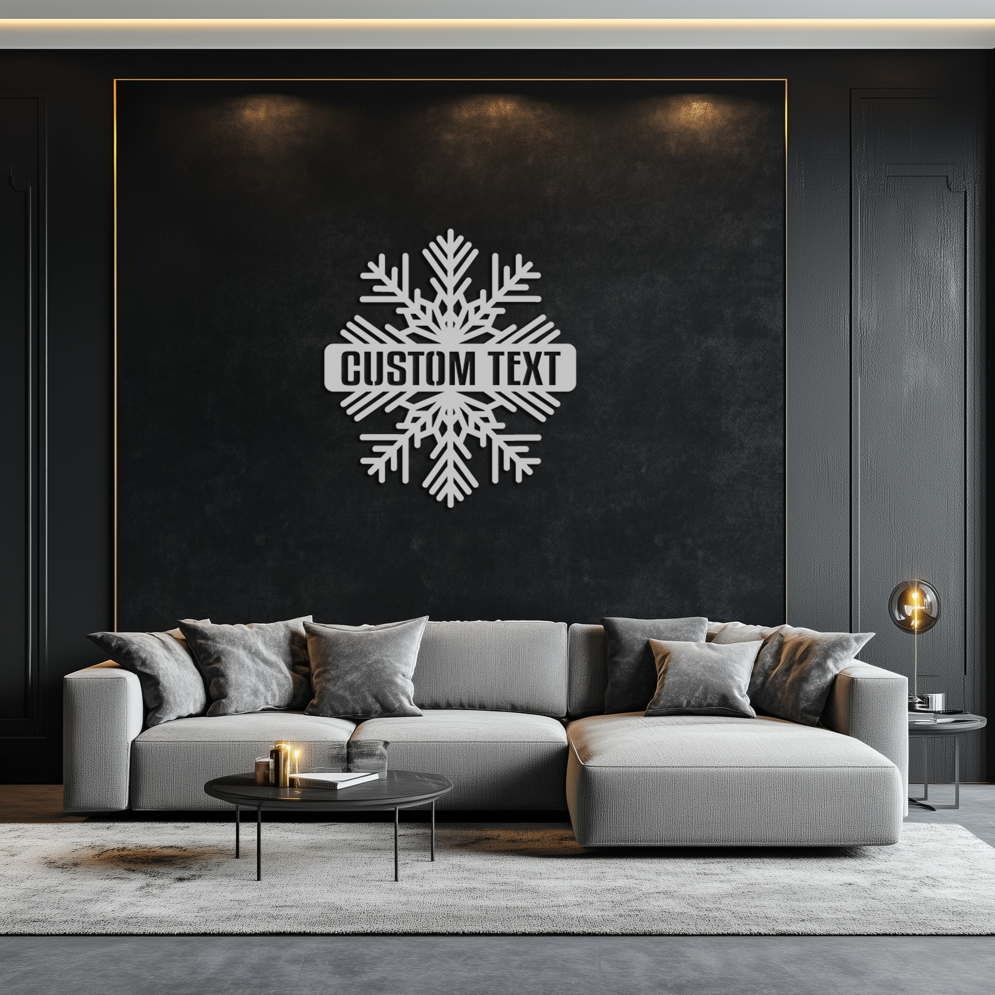 Custom Snowflake Metal Wall Art - Personalized Winter Decor- KAF297