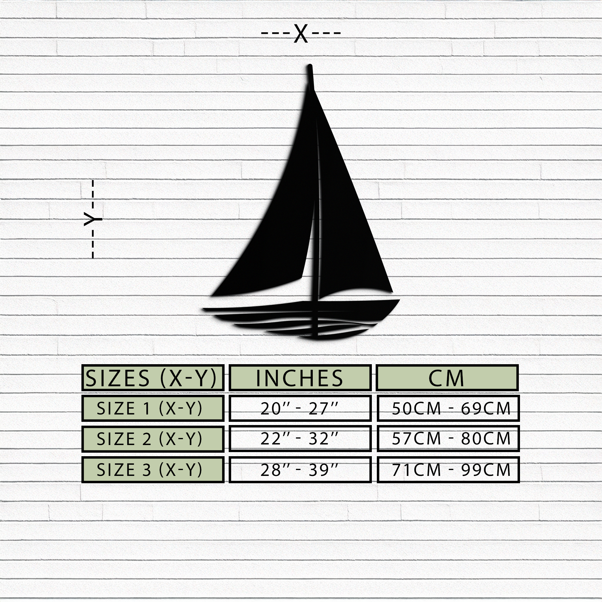 Nautical Sailboat Silhouette Metal Wall Art – Minimalist Ocean-Inspired Steel Decor- KAF326