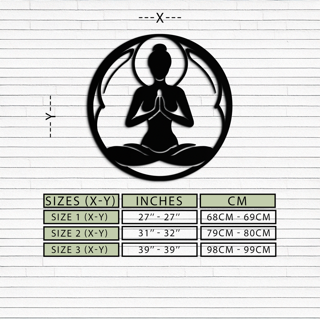 Yoga Silhouette Metal Wall Art – Meditative Zen Pose Decor for Mindful Spaces- KAF378