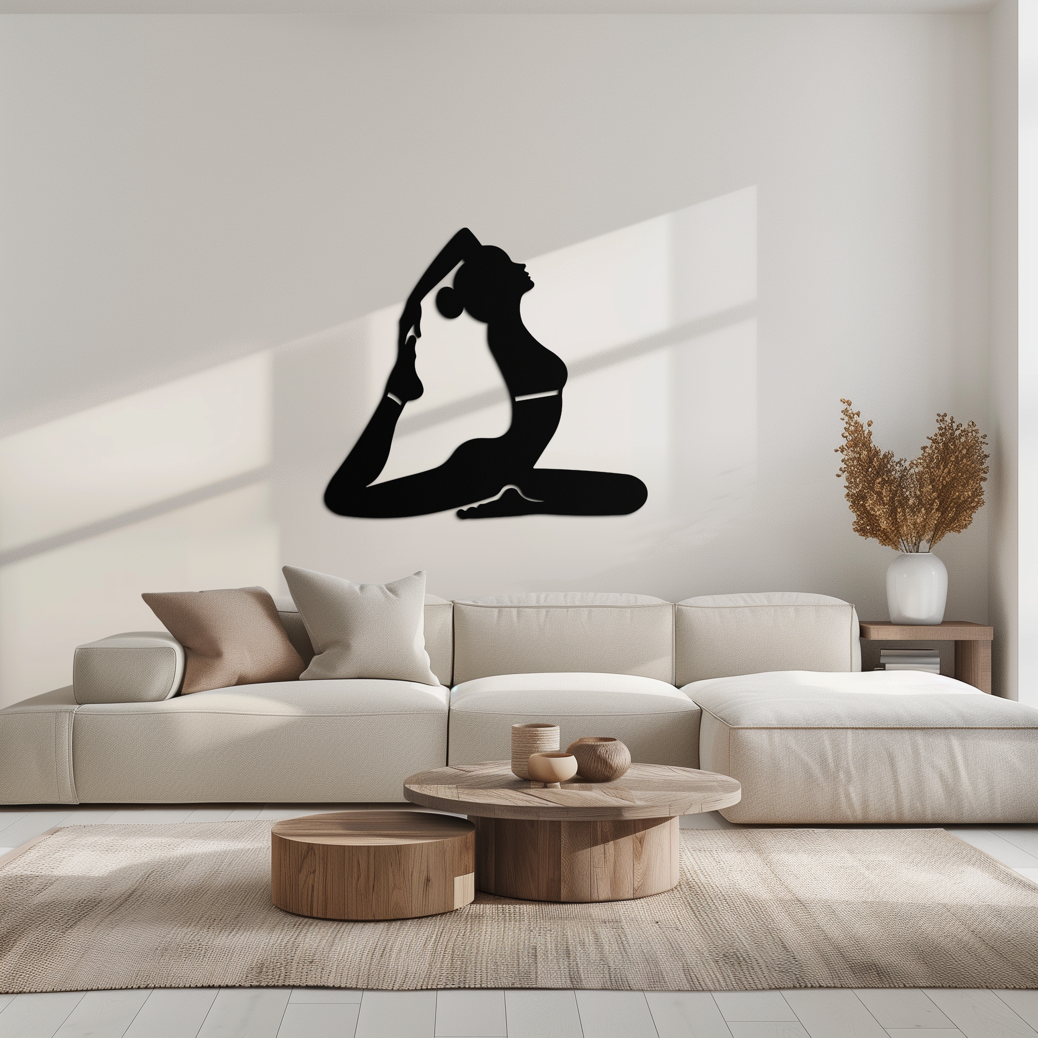 Kapotasana Pose Silhouette Metal Wall Art – Yoga-Inspired Minimalist Decor- KAF384