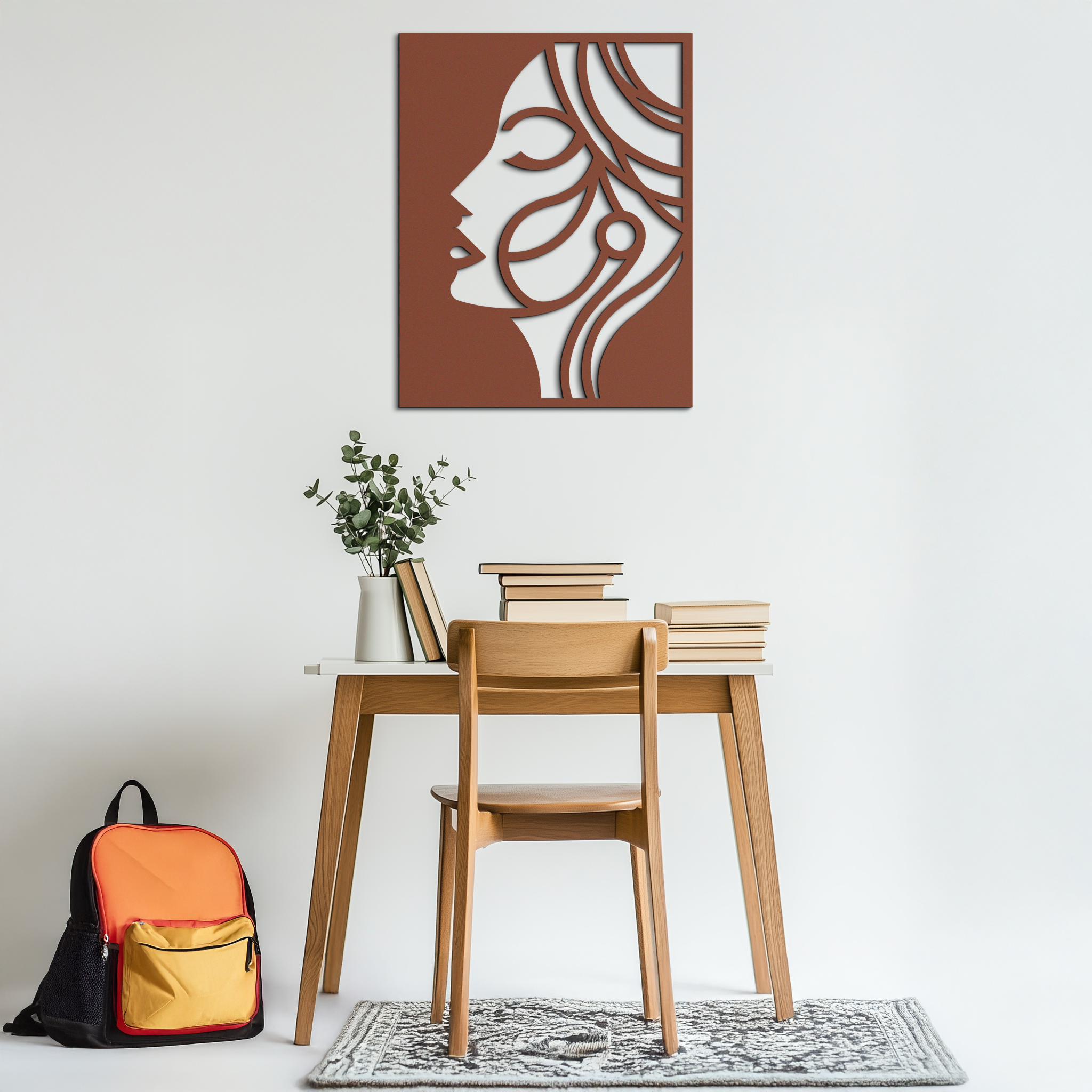 Female Silhouette Metal Wall Art – Elegant Abstract Woman Design for Modern Interiors- KAF393