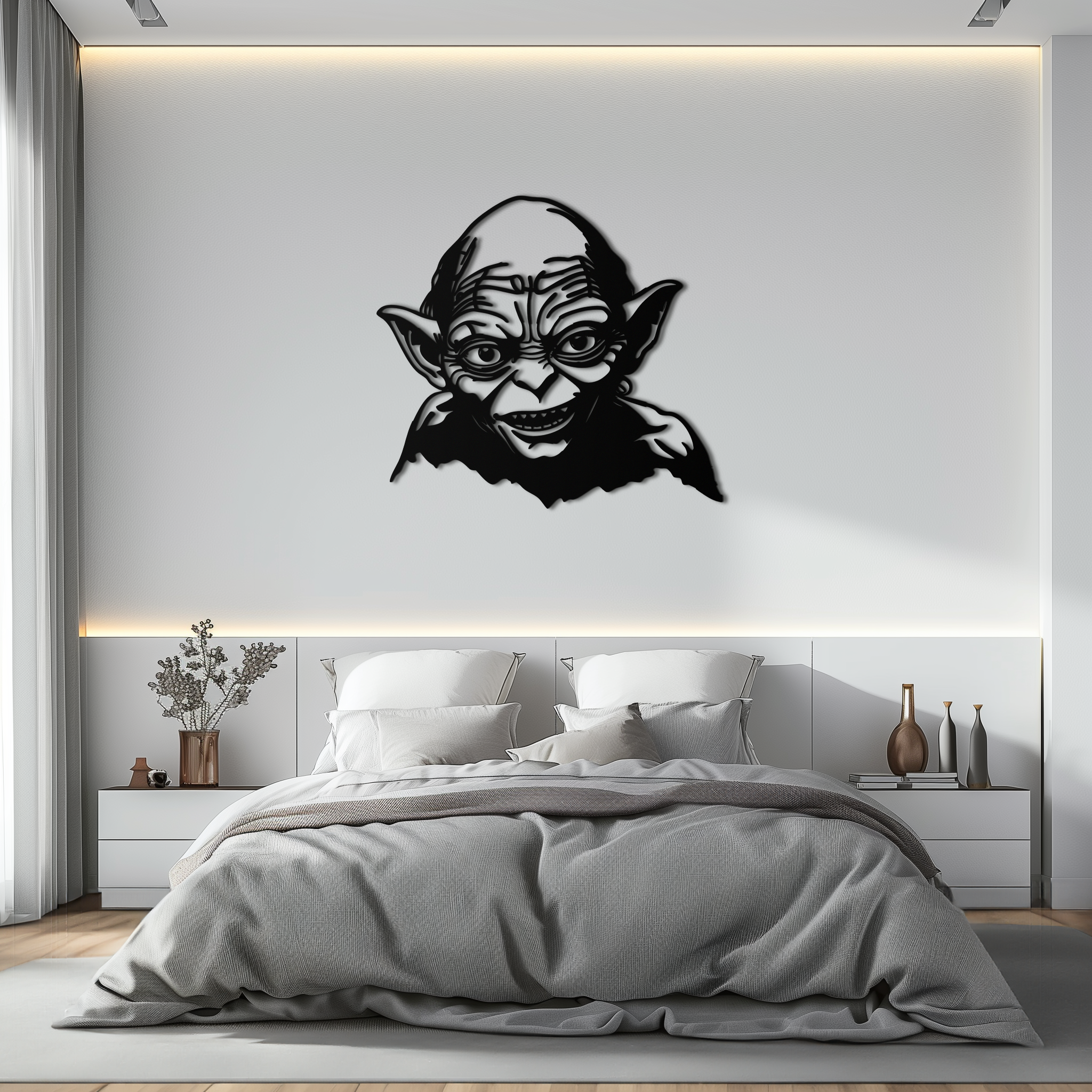 Gollum Metal Wall Art - Fantasy-Inspired Steel Silhouette for Movie Lovers - KAF467