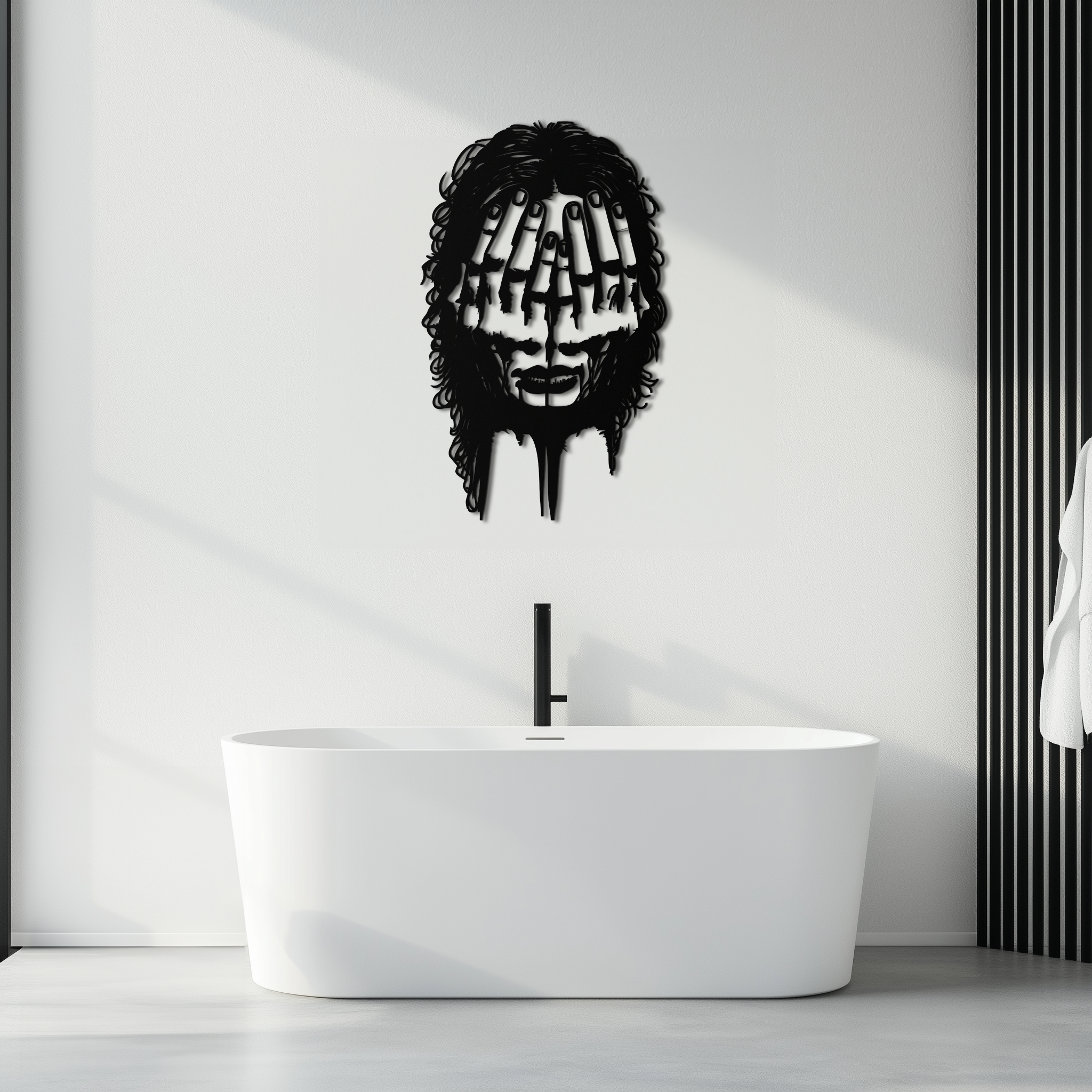 Schizophrenia Metal Wall Art - Dual Expression Steel Silhouette Decor- KAF473