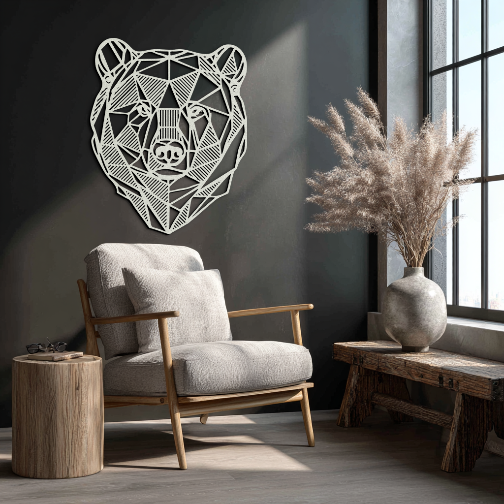 Bear Metal Wall Art - Wild Animal Steel Silhouette for Nature-Inspired Decor- KAF475