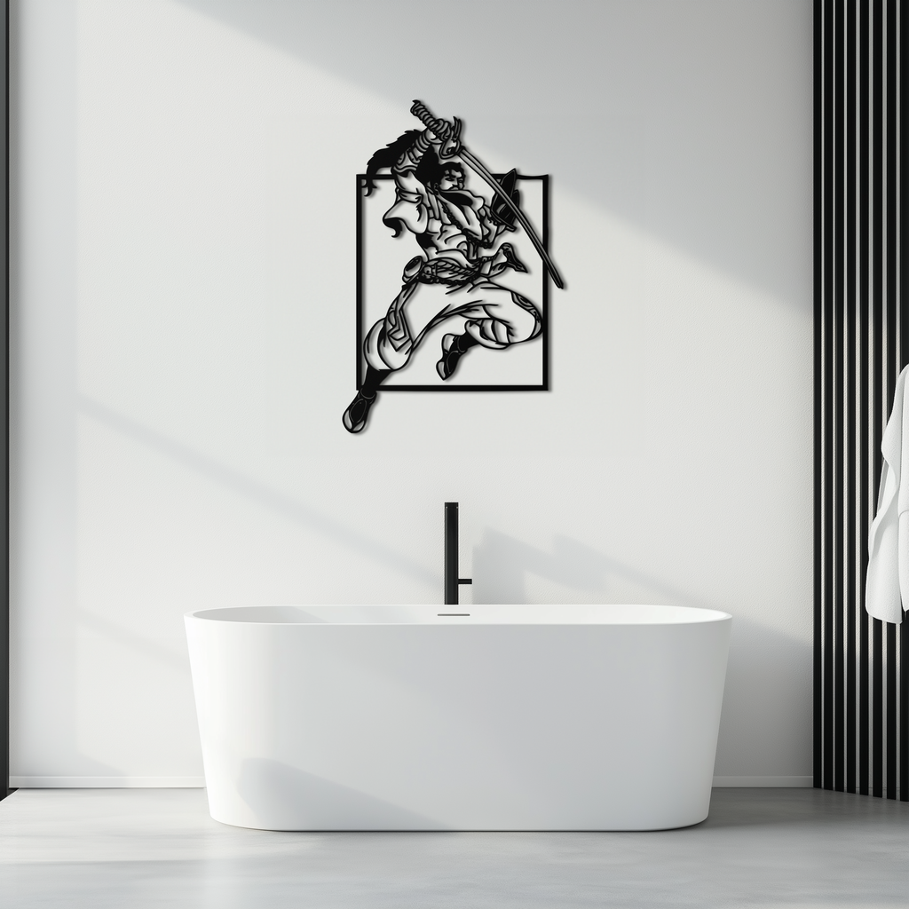 Yasuo Sword Silhouette Metal Wall Art - League of Legends-Inspired Steel Decor- KAF486