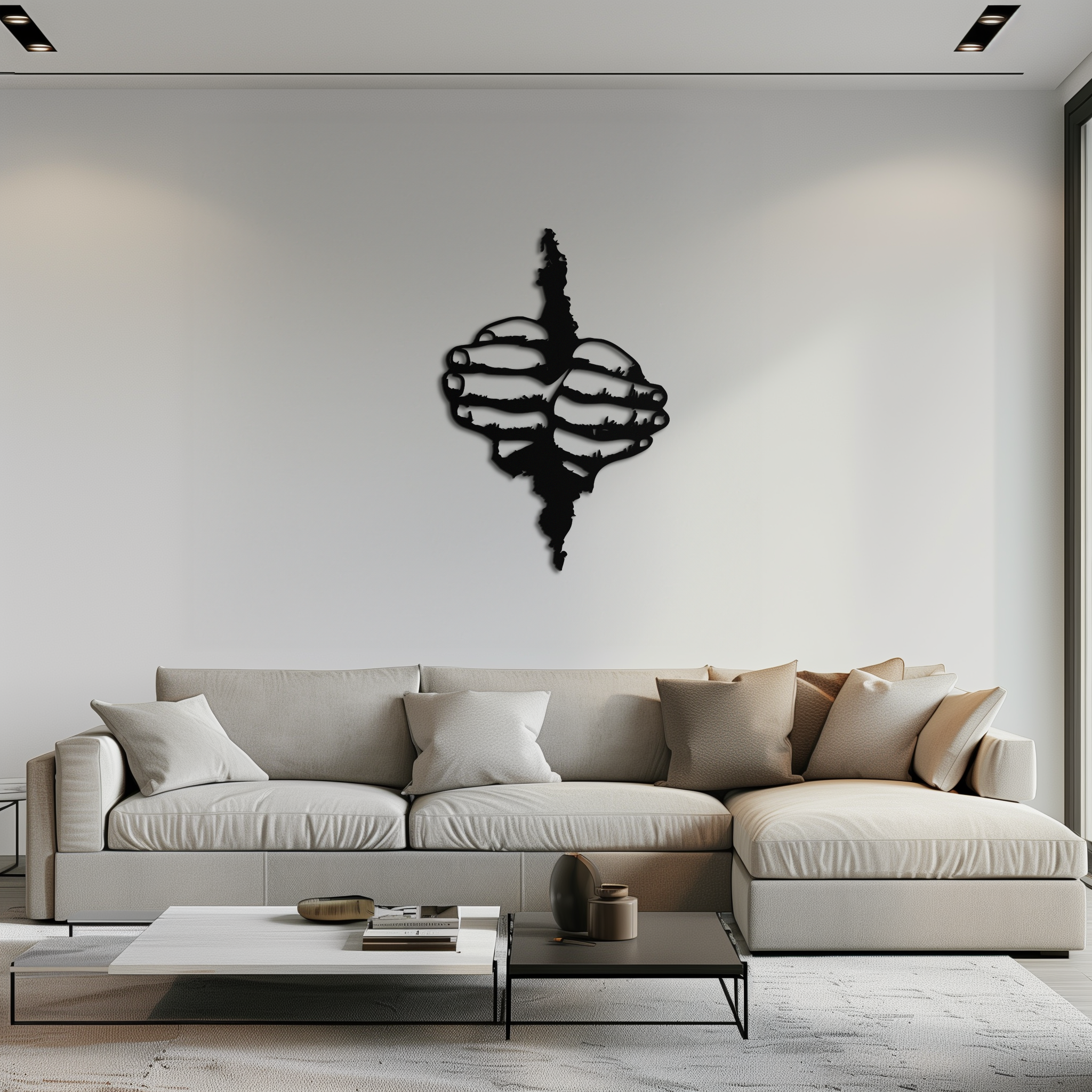 Freedom Hands Silhouette Metal Wall Art – Black Steel Inspirational Home Decor- KAF488