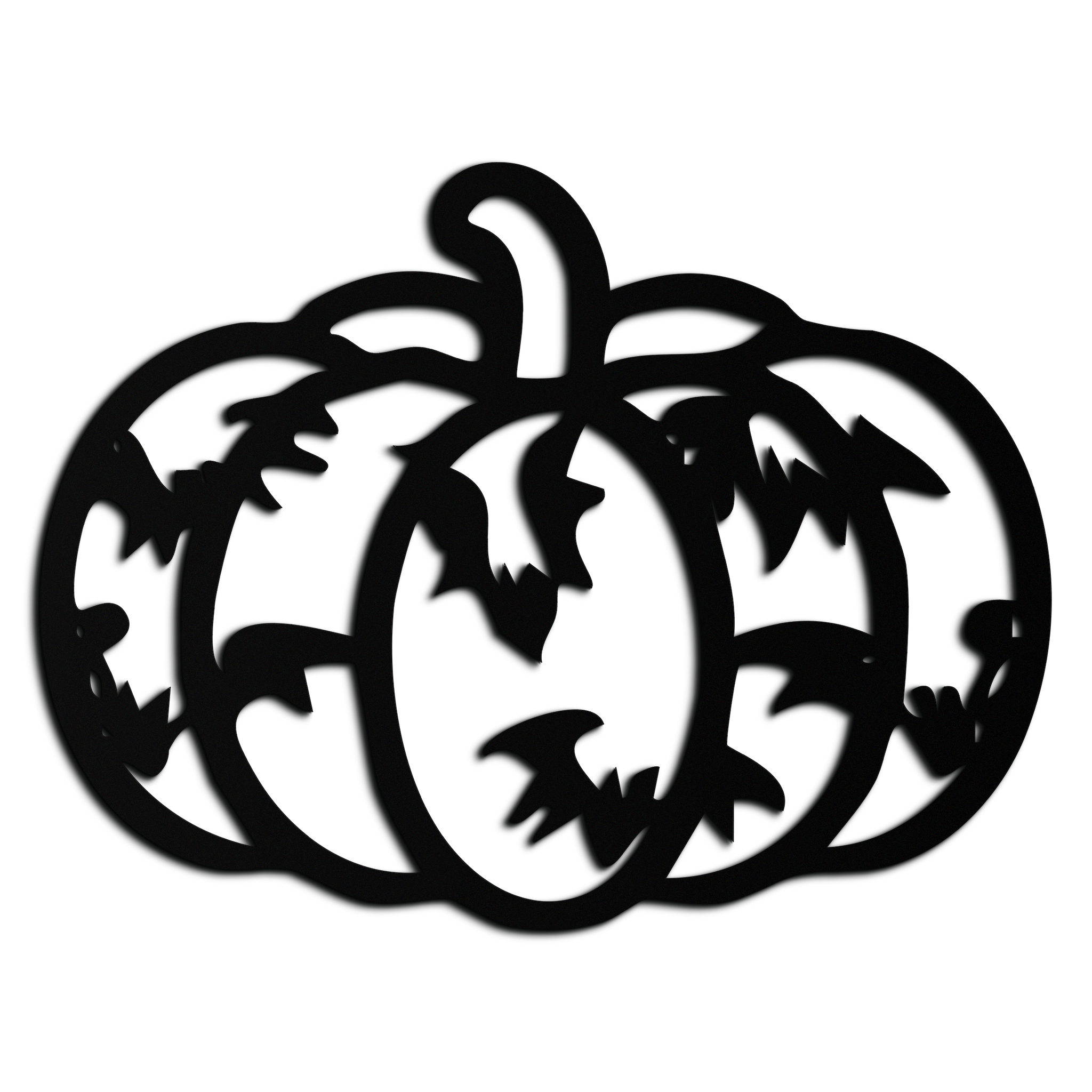 Halloween Pumpkin Faces Metal Wall Art – Spooky Black Steel Decoration- KAF502