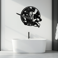Patriotic Soldier Silhouette Metal Wall Art – Black Steel Military Home Decor- KAF508