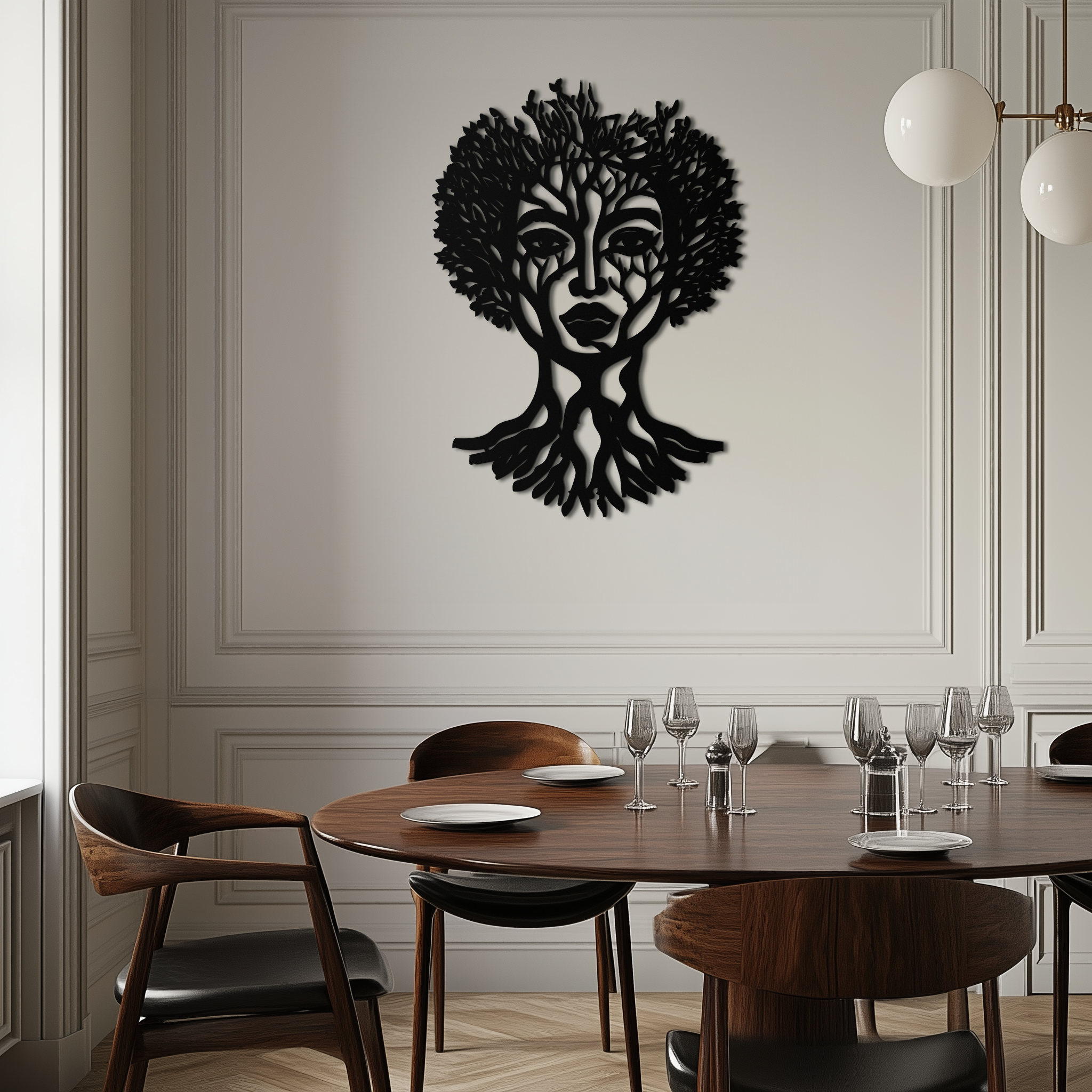 Monstera Leaf Trio Metal Wall Art – Modern Botanical Black Wall Decor- KAF554