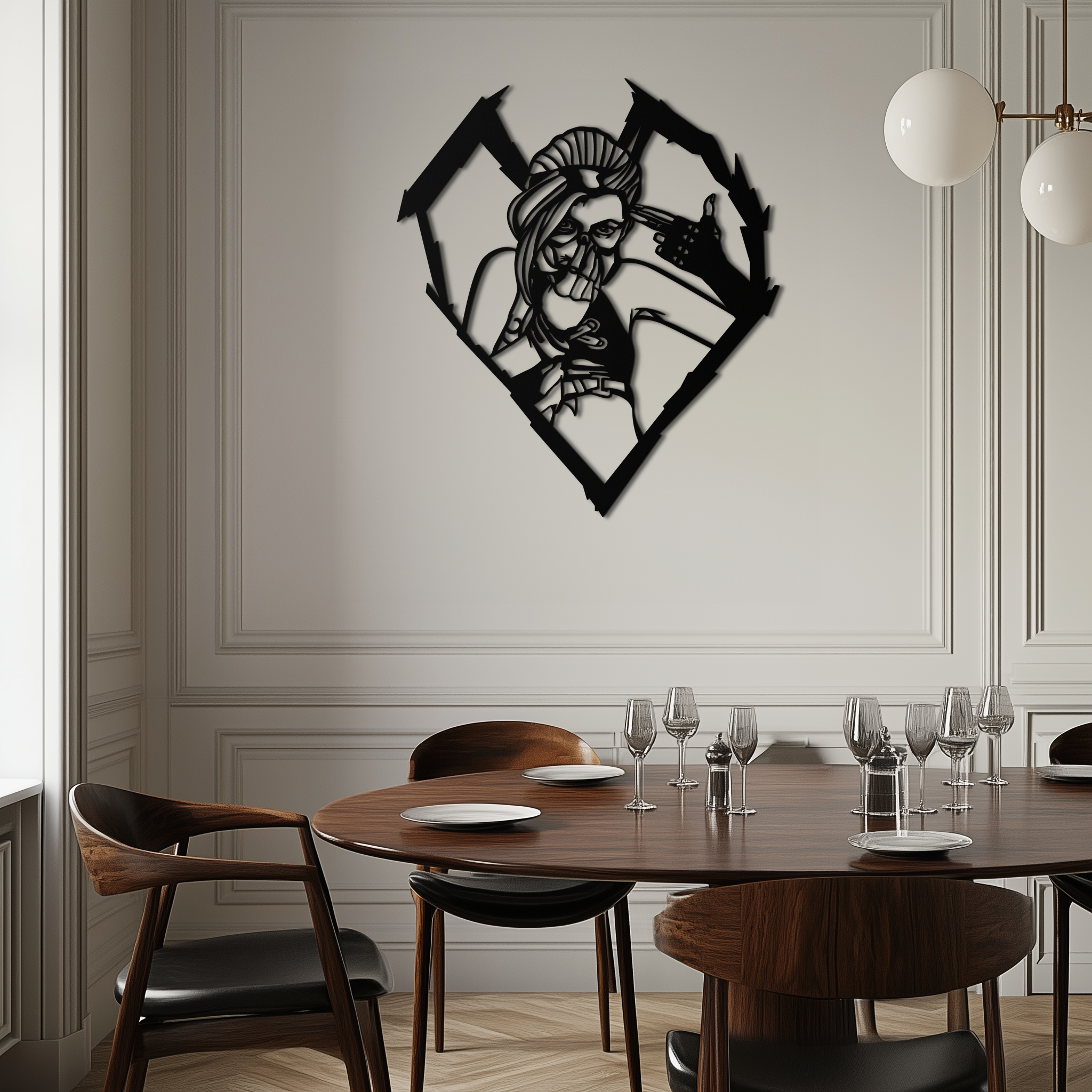 League of Legends Jinx Metal Wall Art – LOL Character Black Metal Decor- KAF560