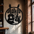 Musical Guitar Notes Metal Wall Art – Modern Musician Decor- KAF571