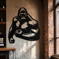 Angry Gorilla Metal Wall Art – Fierce Jungle Animal Decor for Gym and Man Cave- KAF592