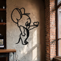 Jerry Holding Heart Metal Wall Art – Cute Cartoon Mouse Silhouette Decor-KAF615