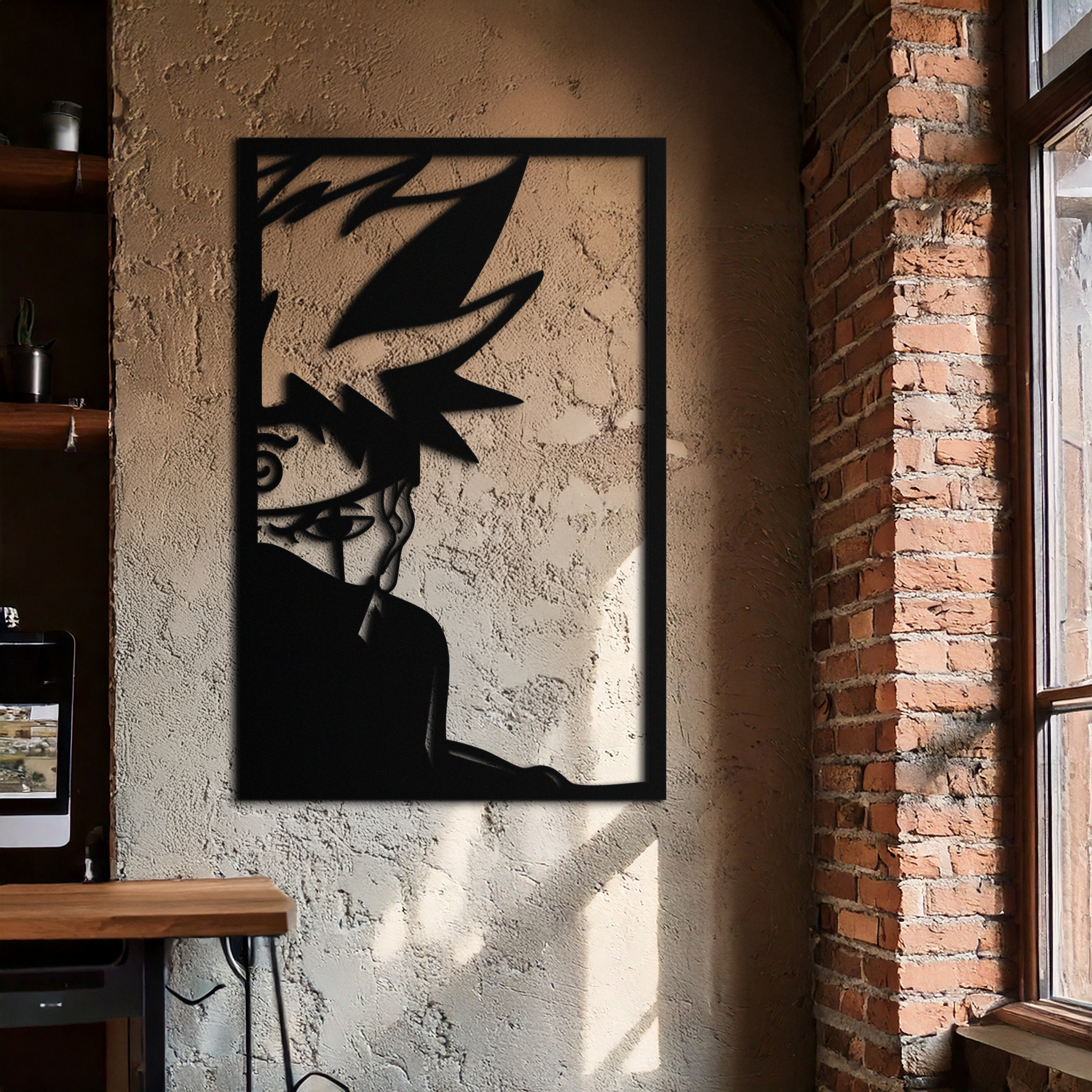 Naruto Inspired Metal Wall Art – Minimalist Ninja Silhouette Panel- KAF624