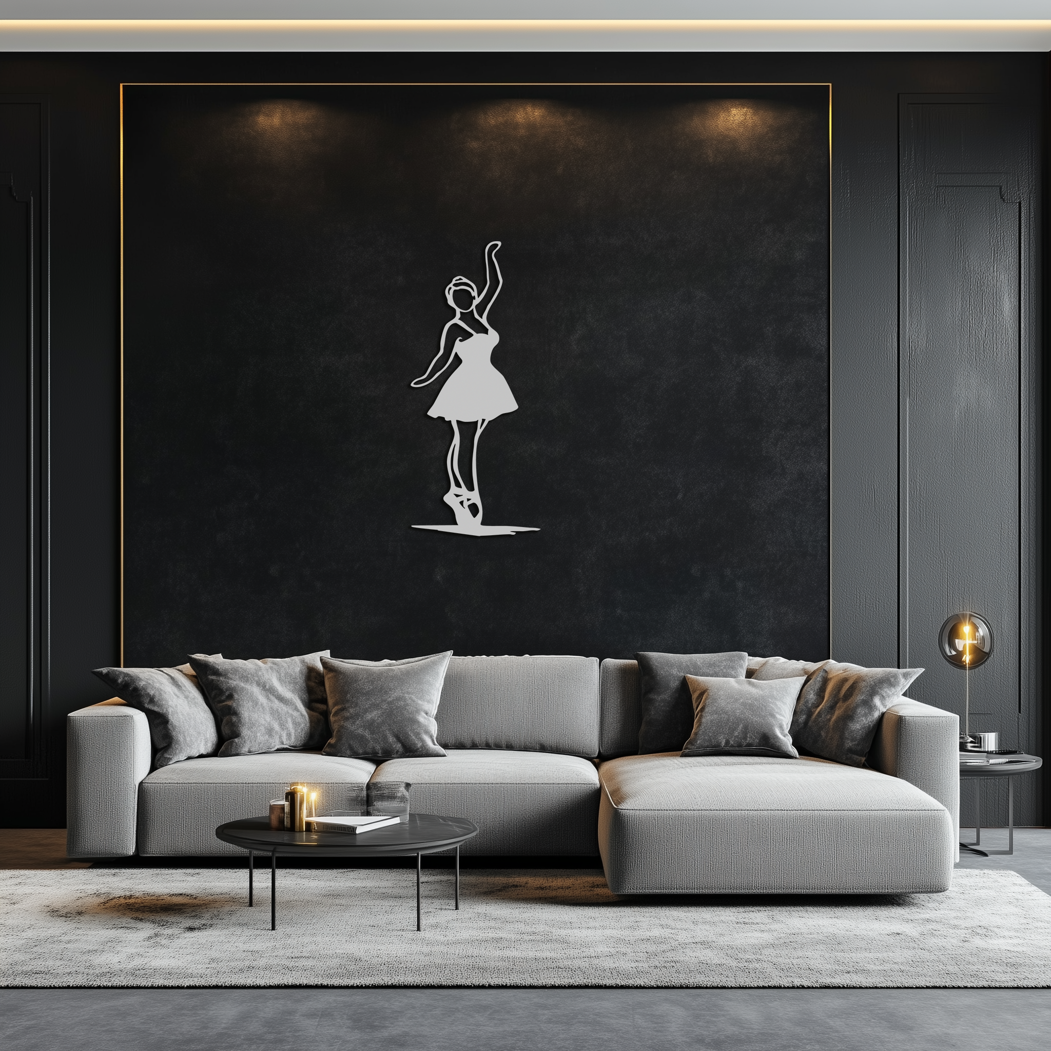 Elegant Ballerina Metal Wall Art – Graceful Dance Silhouette for Home Decor- KAF626