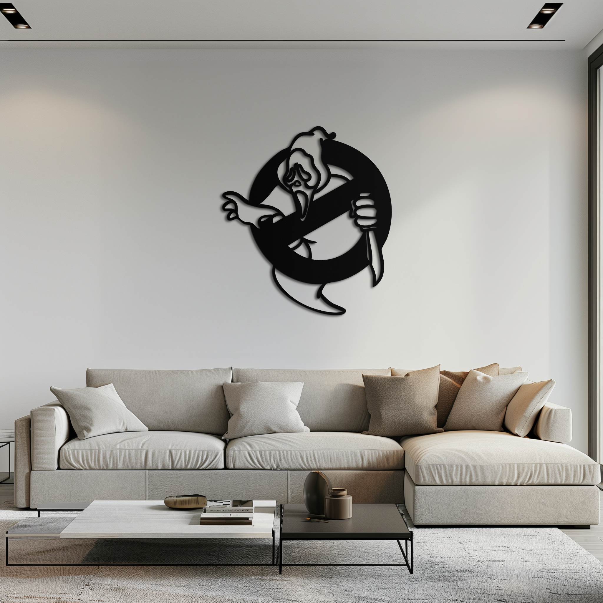 Ghost Scream Inspired Metal Wall Art – Horror Comedy Themed Home Decor Panel- KAF638