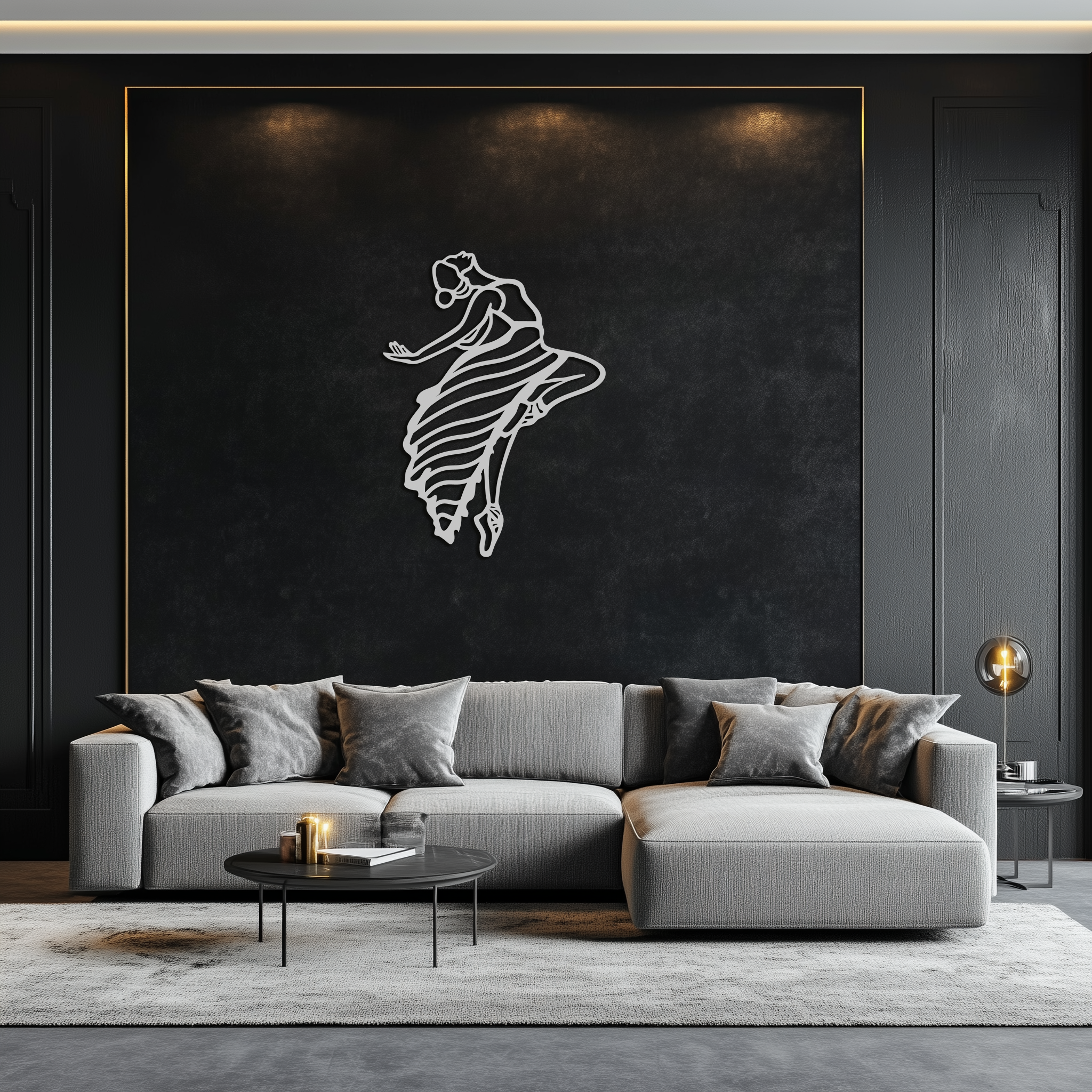 Dancing Woman Metal Wall Art – Graceful Silhouette Décor for Artistic Spaces- KAF648