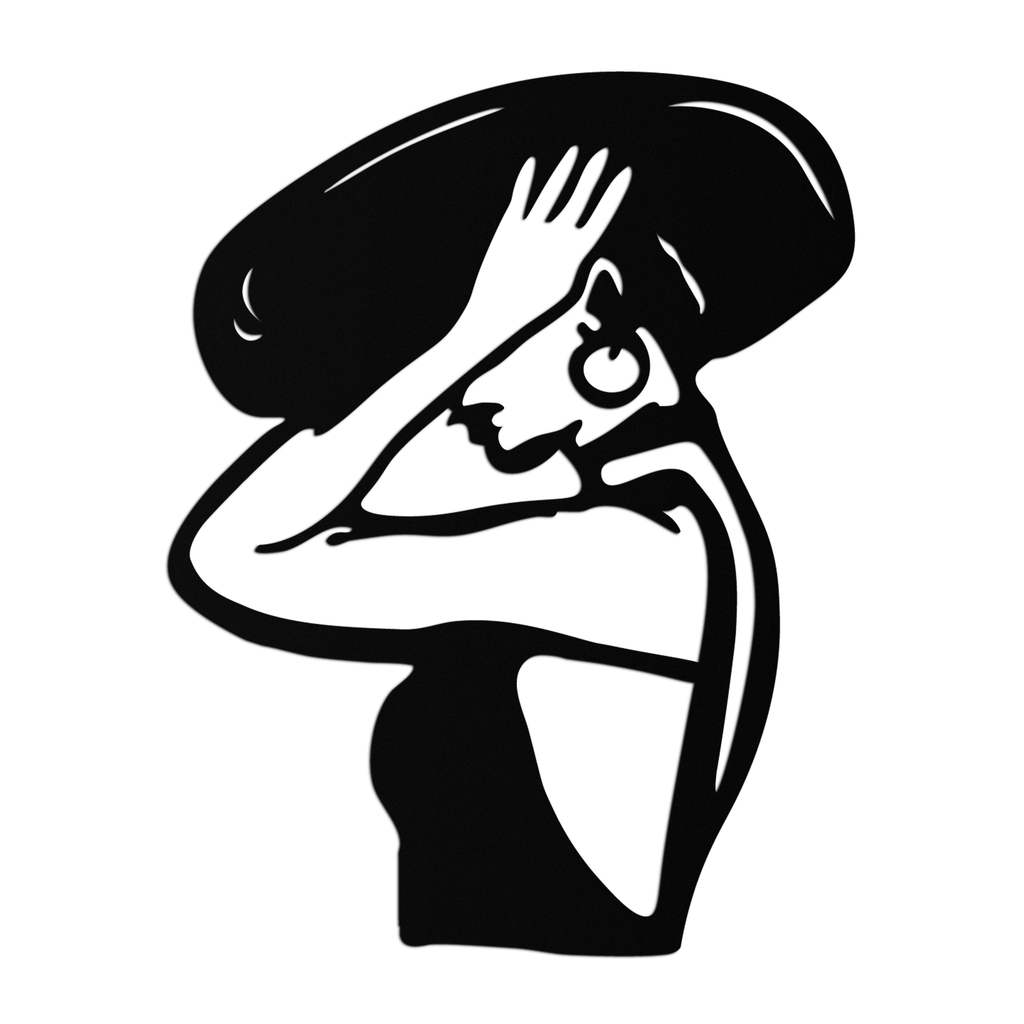 Elegant Woman with Hat Metal Wall Art – Fashion-Inspired Silhouette Décor- KAF651