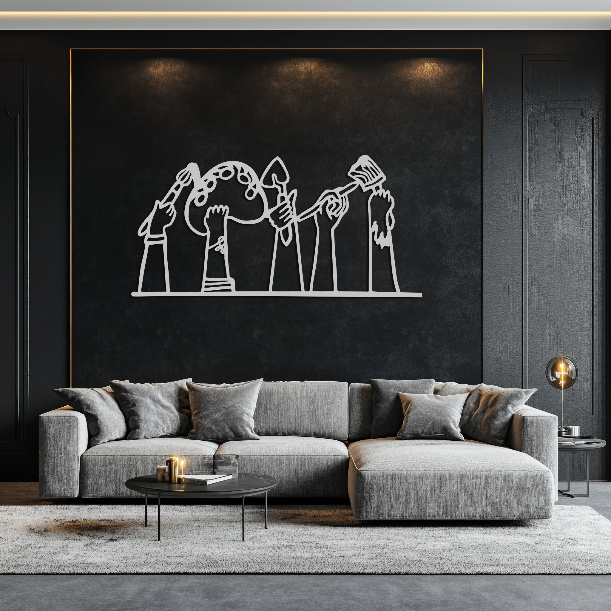Paint Brushes Metal Wall Art – Creative Studio Decor for Artists and Art Lovers- KAF652