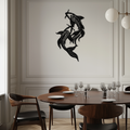 Dual Fish Metal Wall Art – Nature-Inspired Aquatic Silhouette for Modern Interiors- KAF653