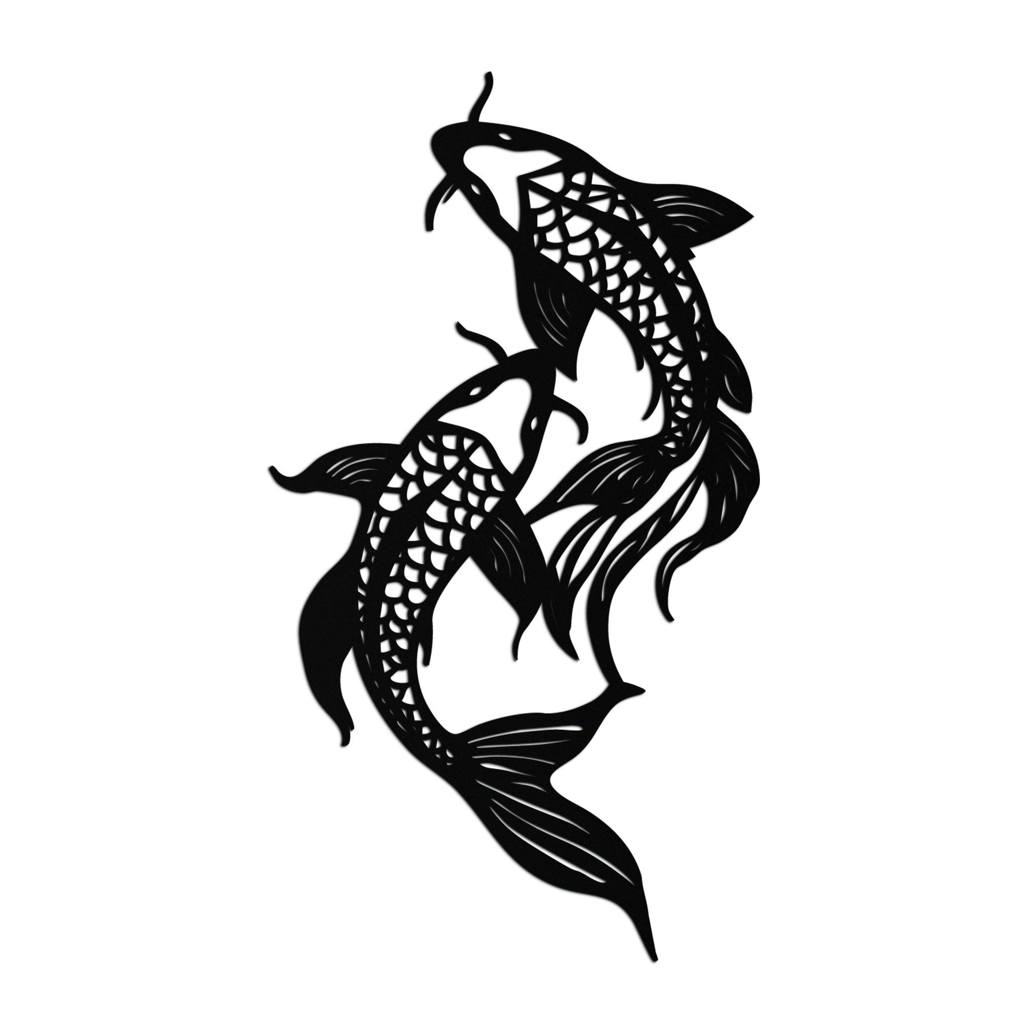 Dual Fish Metal Wall Art – Nature-Inspired Aquatic Silhouette for Modern Interiors- KAF653
