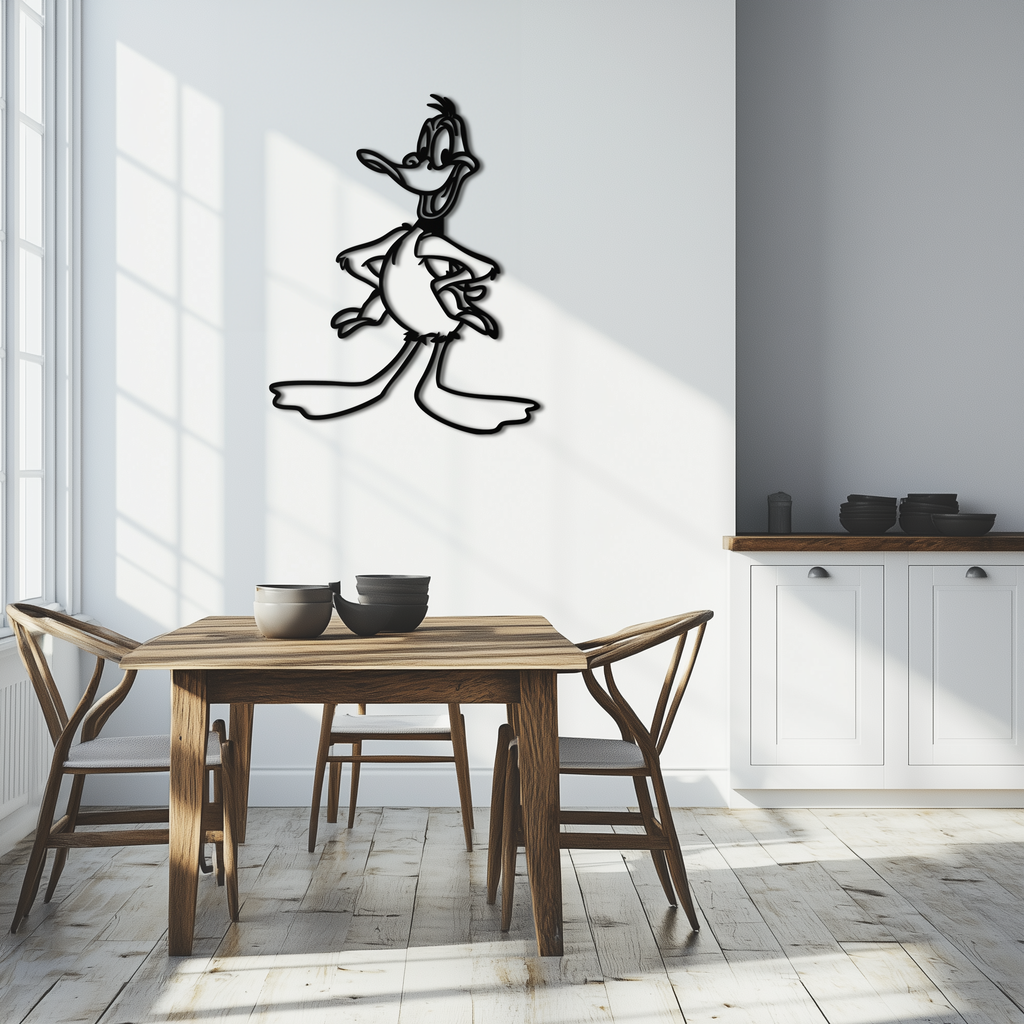 Daffy Duck Metal Wall Art – Classic Cartoon Character Silhouette for Fans- KAF663