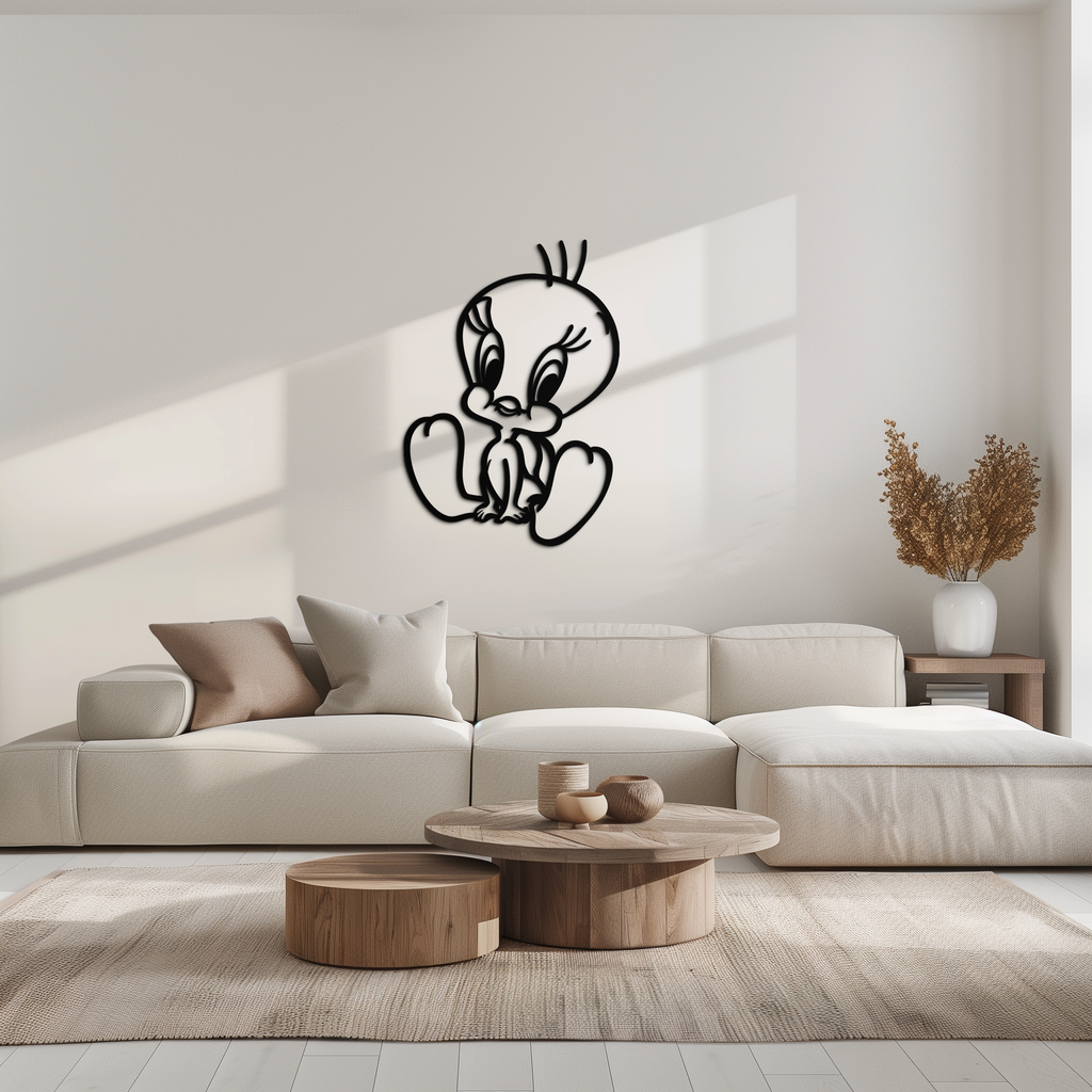 Tweety Bird Metal Wall Art – Classic Cartoon Character Silhouette for Fans- KAF666