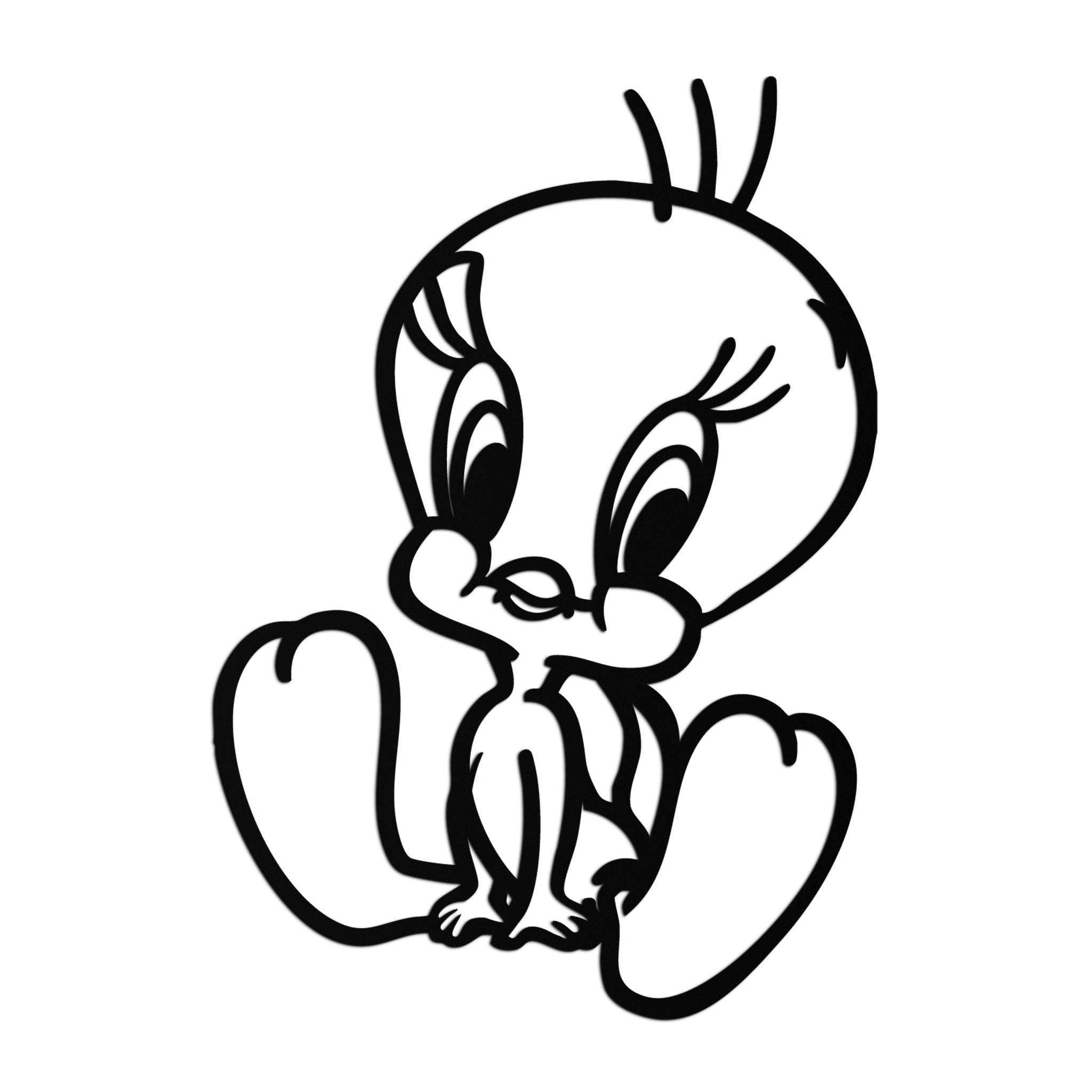Tweety Bird Metal Wall Art – Classic Cartoon Character Silhouette for Fans- KAF666